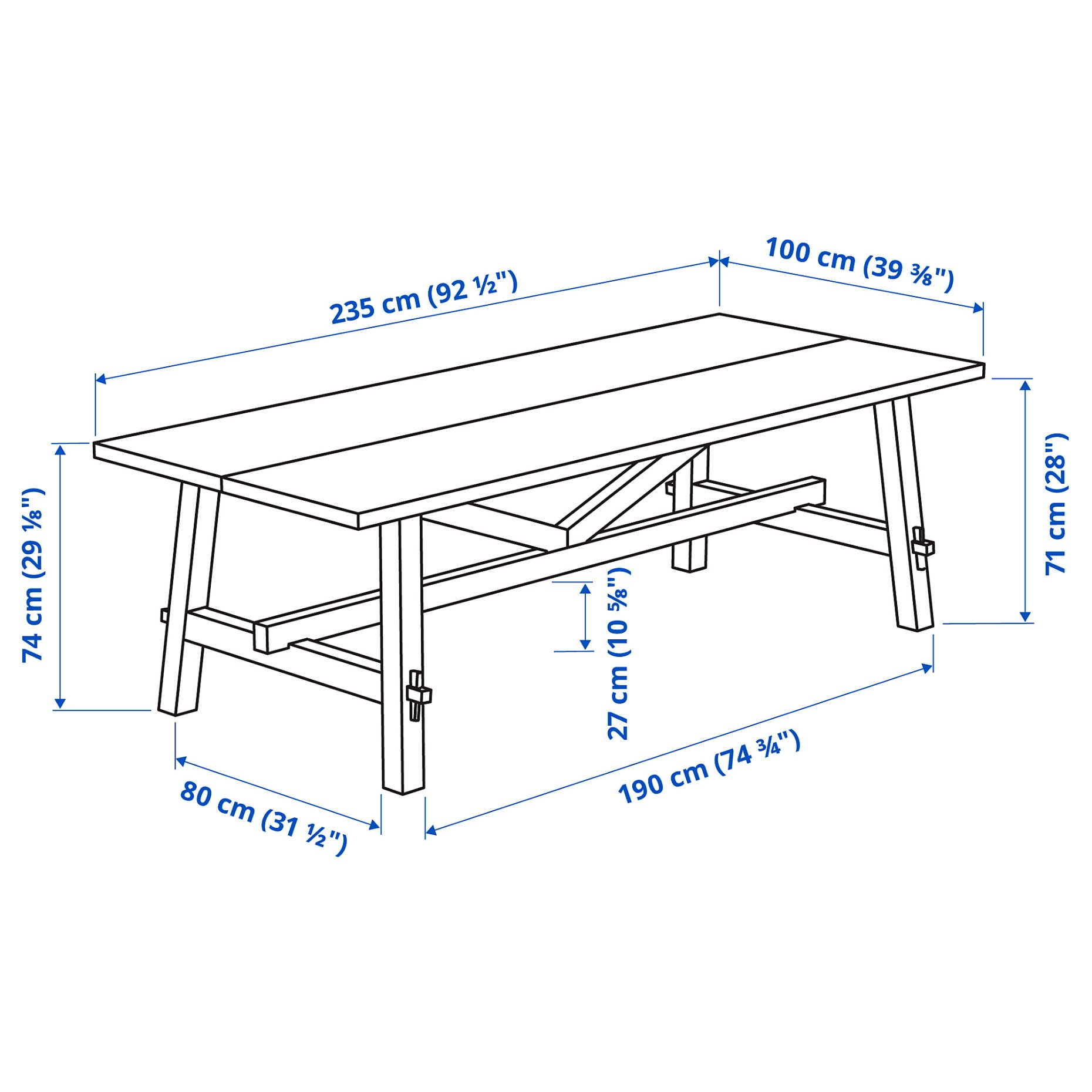 MOCKELBY/BERGMUND, τραπέζι και 6 καρέκλες, 235x100 cm, 694.084.74