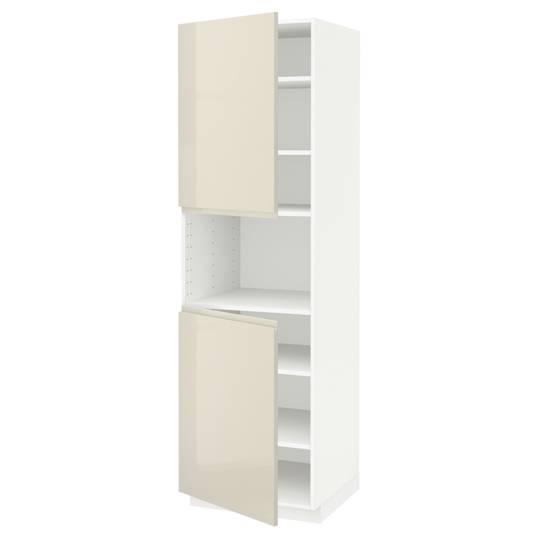 METOD, high cabinet for microwave with 2 doors/shelves, 60x60x200 cm, 694.564.36