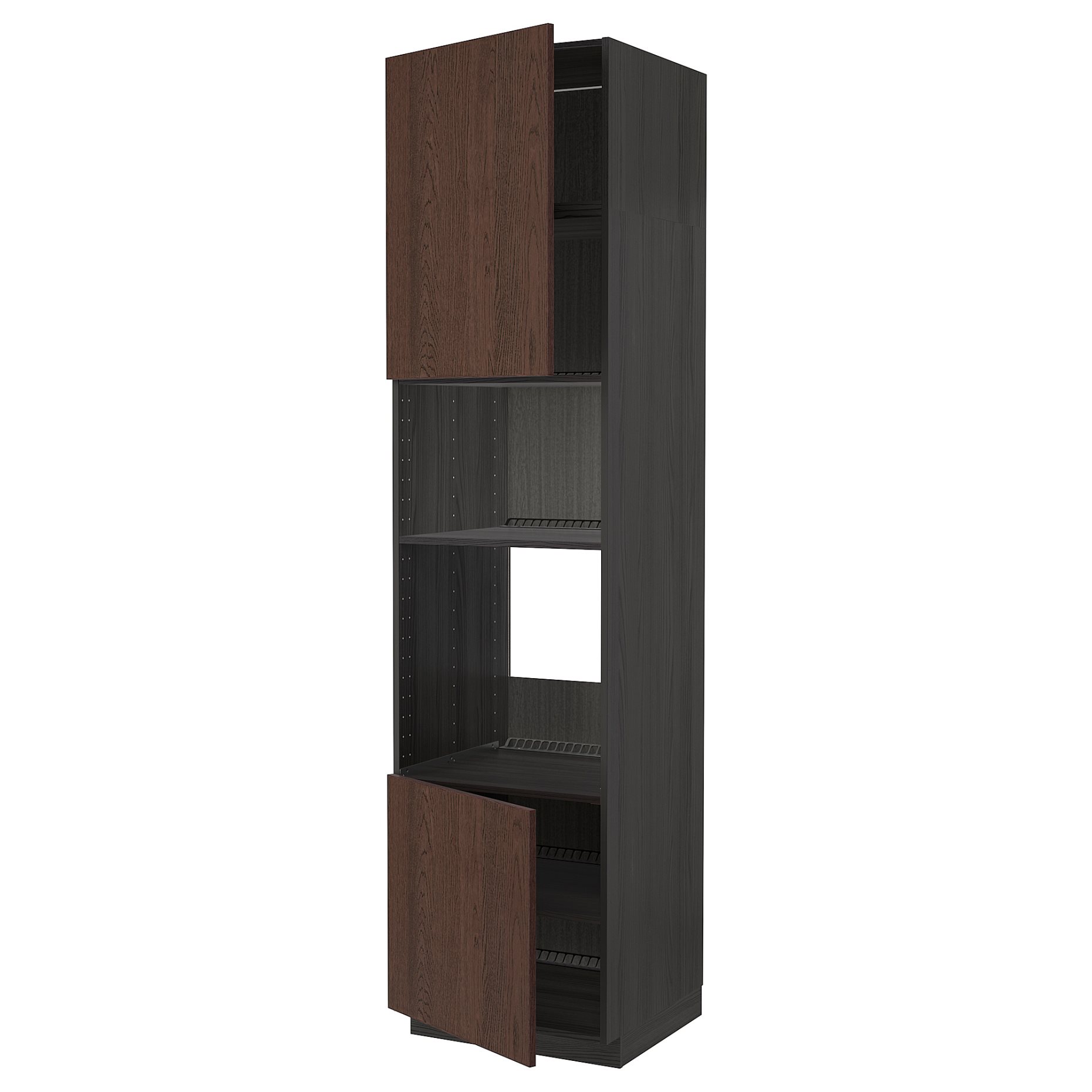 METOD, ψηλό ντουλάπι για φούρνο μικροκυμάτων με 2 πόρτες/ράφια, 60x60x240 cm, 694.594.92