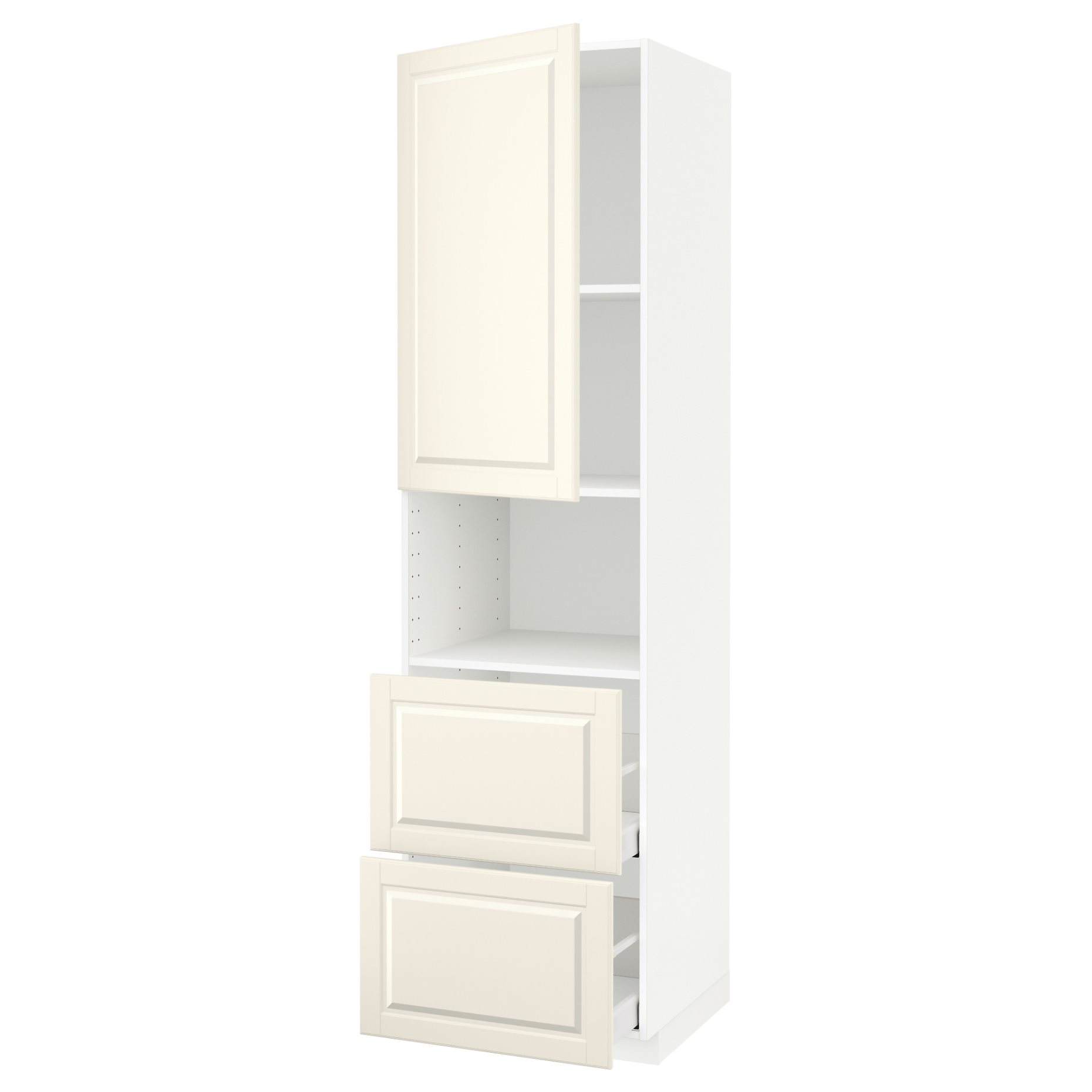 METOD/MAXIMERA, high cabinet for microwave with door/2 drawers, 60x60x220 cm, 694.616.40