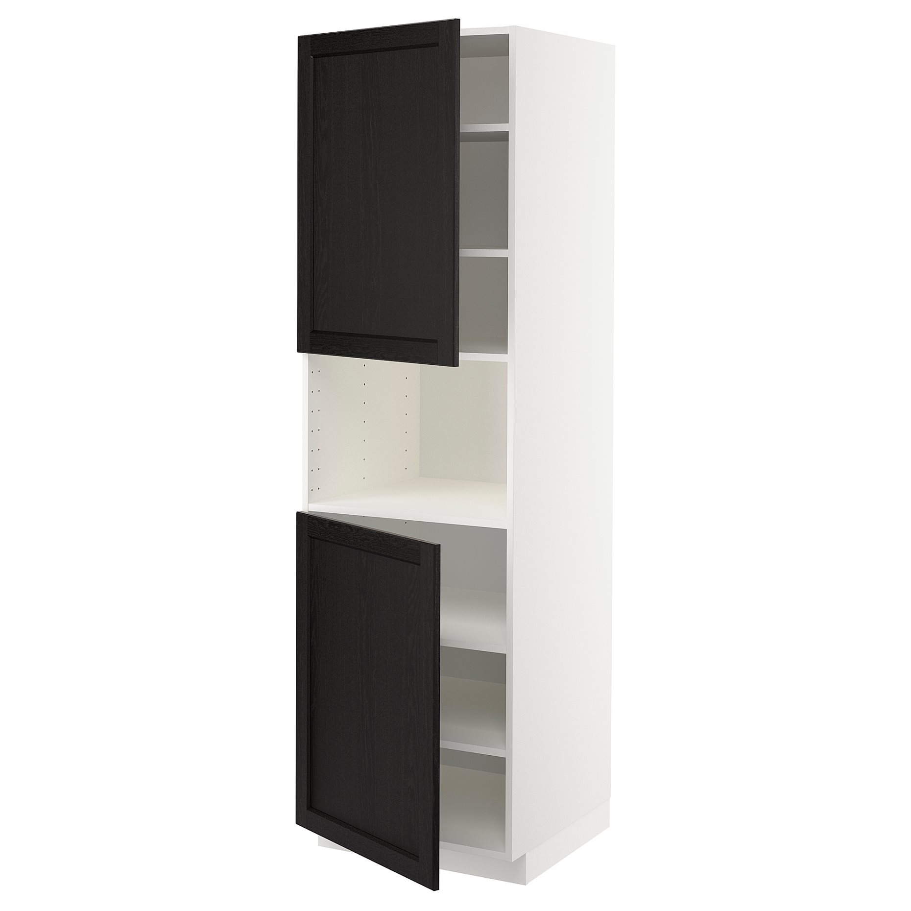 METOD, high cabinet for microwave with 2 doors/shelves, 60x60x200 cm, 694.625.74