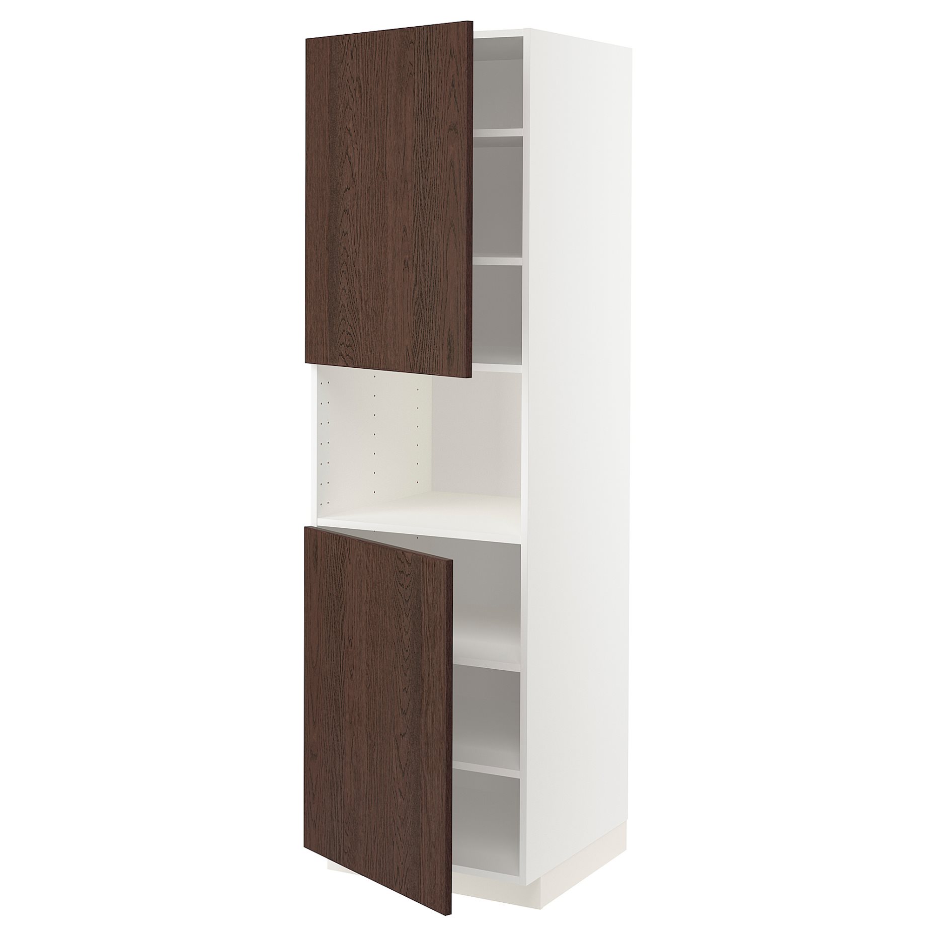 METOD, high cabinet for microwave with 2 doors/shelves, 60x60x200 cm, 694.631.54