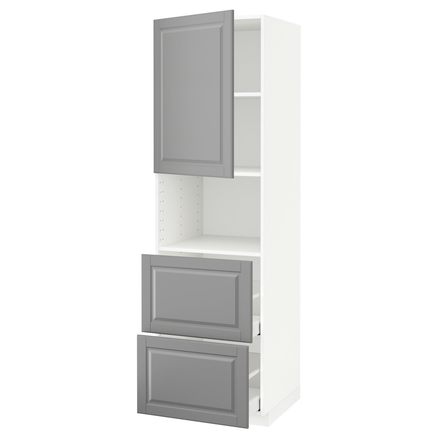 METOD/MAXIMERA, ψηλό ντουλάπι για φούρνο μικρoκυμάτων με πόρτα/2 συρτάρια, 60x60x200 cm, 694.691.51