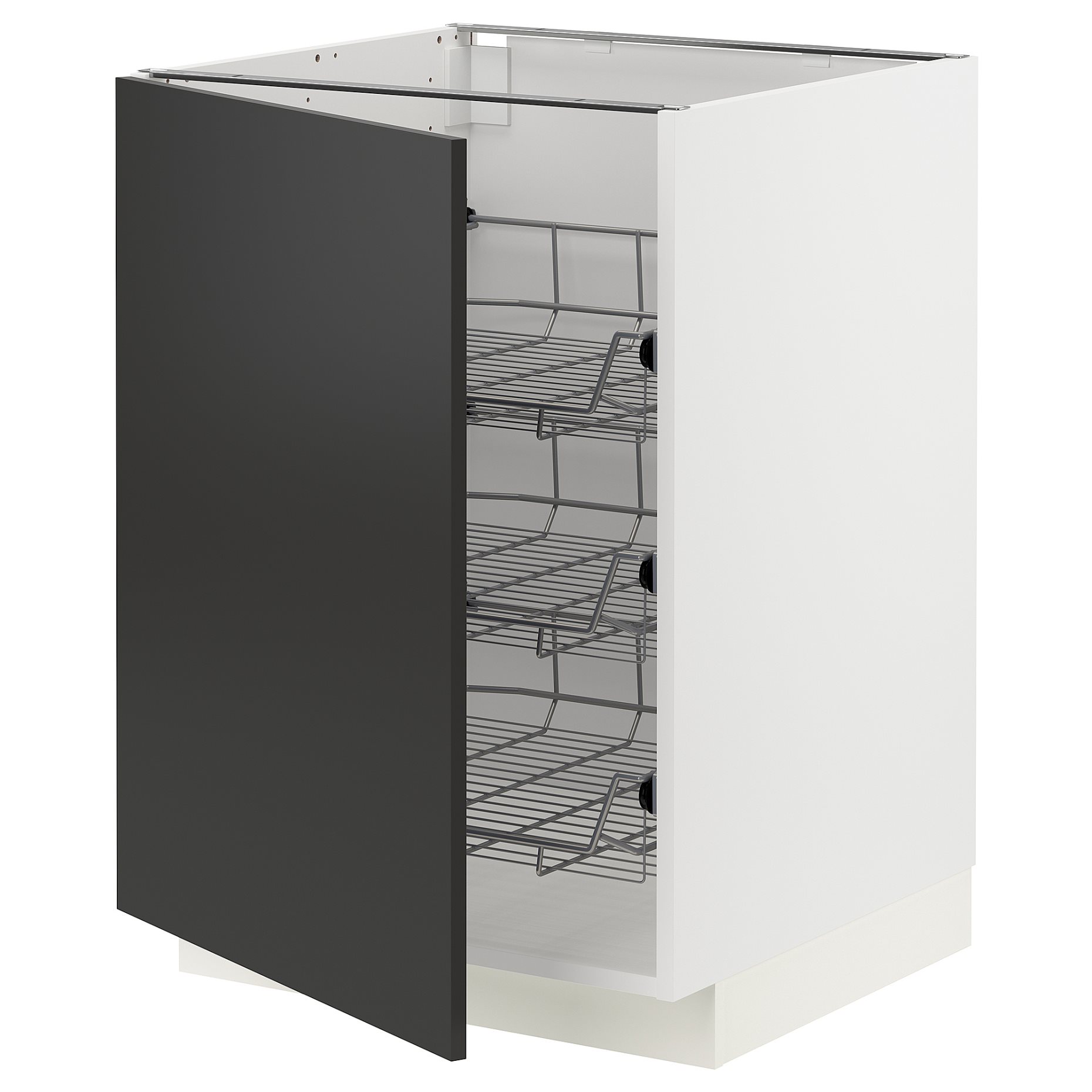 METOD, base cabinet with wire baskets, 60x60 cm, 694.975.02