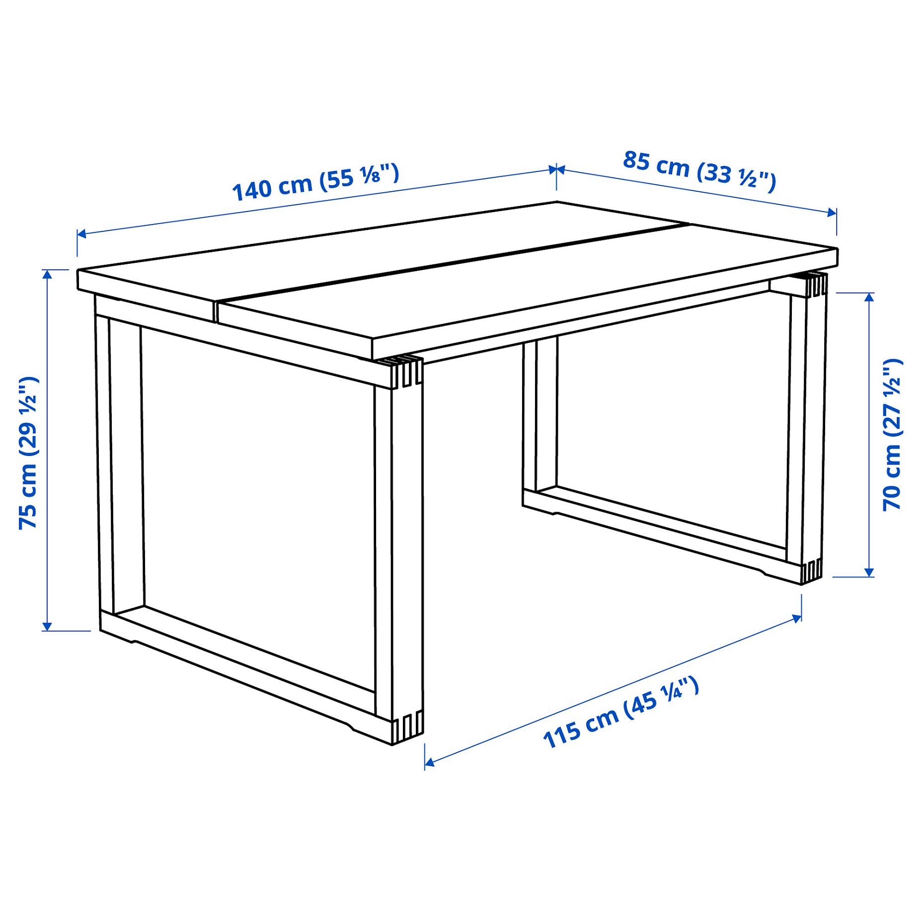 MORBYLANGA/LUSTEBO, τραπέζι και 4 καρέκλες, 140x85 cm, 695.235.20
