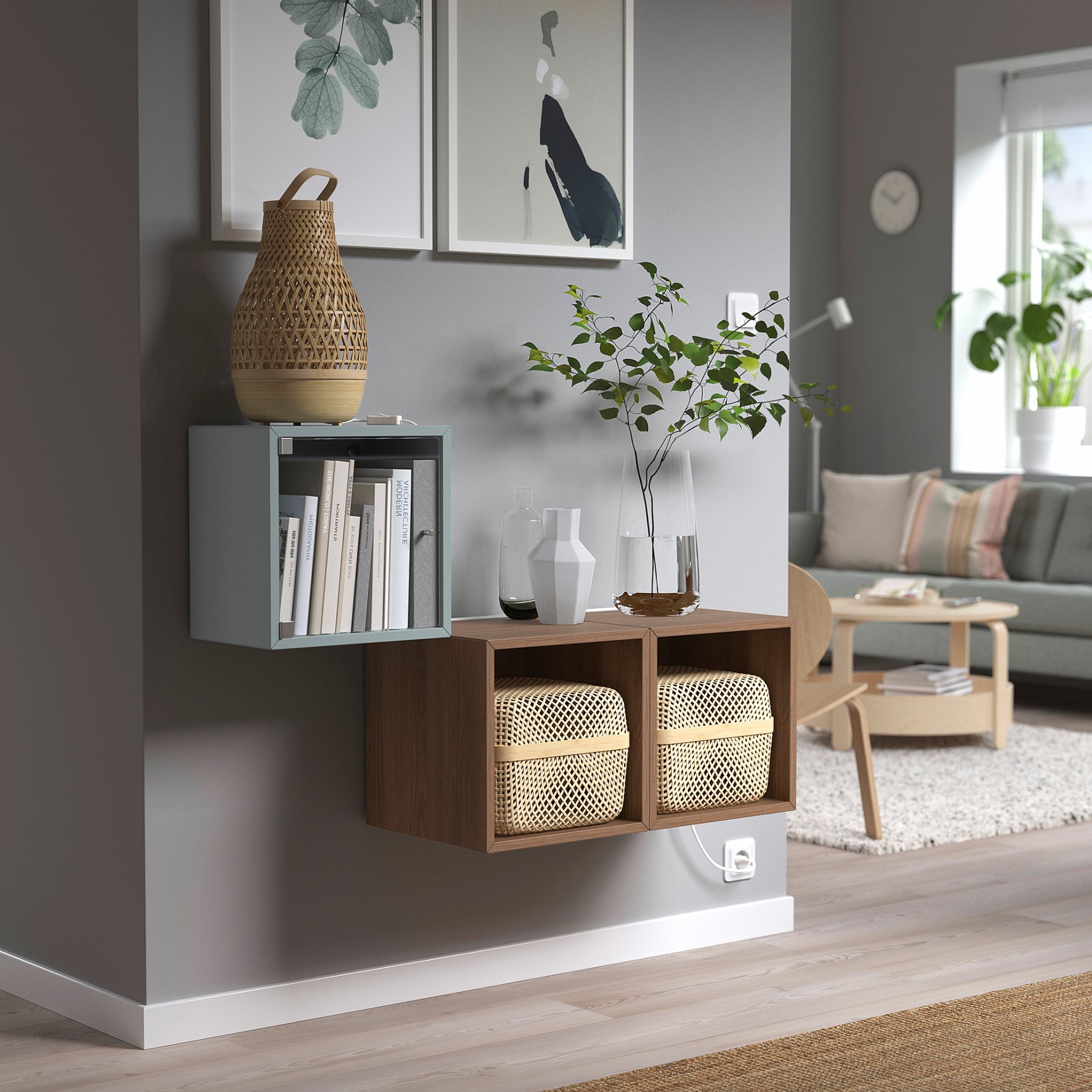 EKET, ντουλάπι τοίχου με γυάλινη πόρτα, 35x25x35 cm, 695.330.10