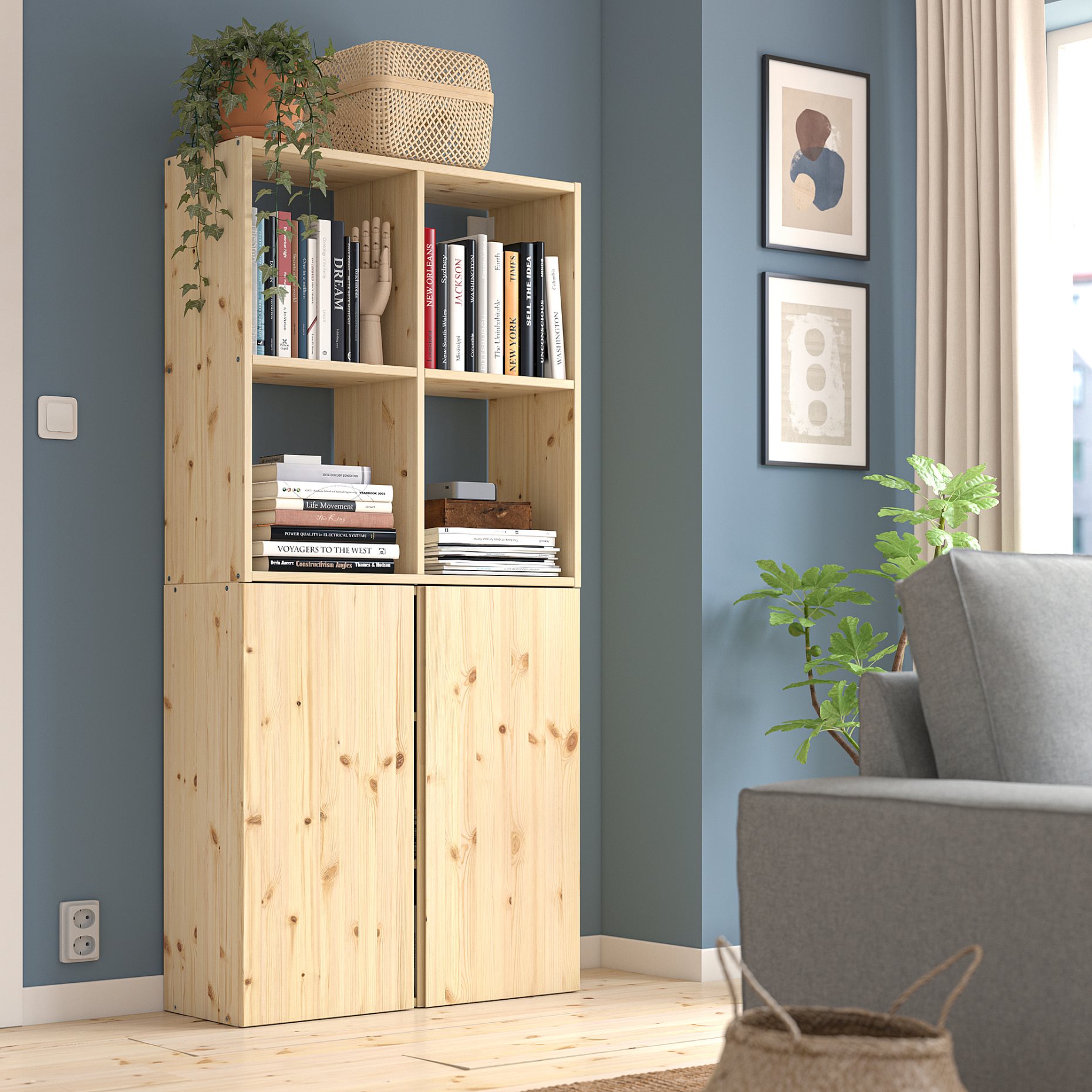 IVAR, shelving unit, 80x30x166 cm, 695.628.23