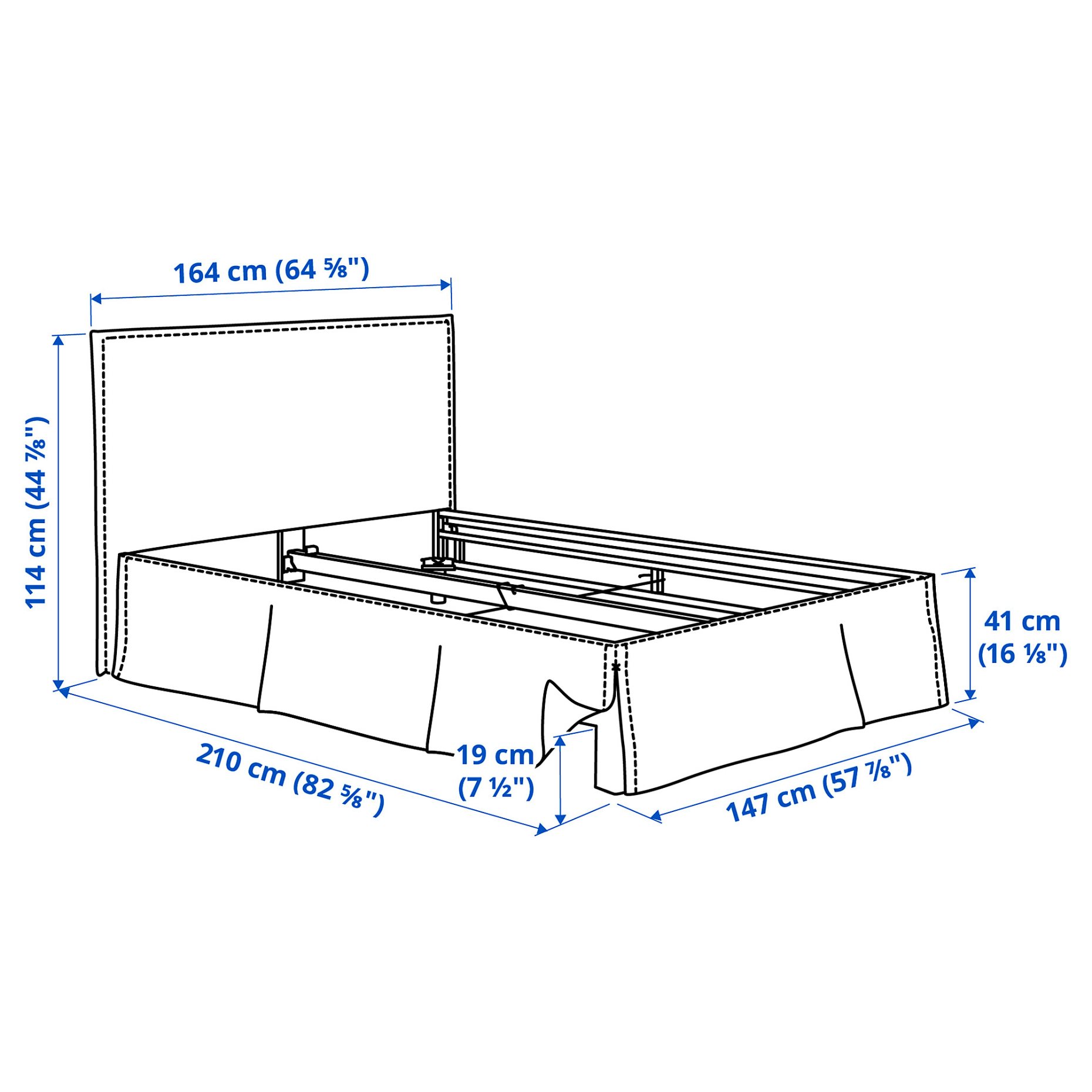 TÄRNKULLEN, upholstered bed frame, 140x200 cm, 695.692.21