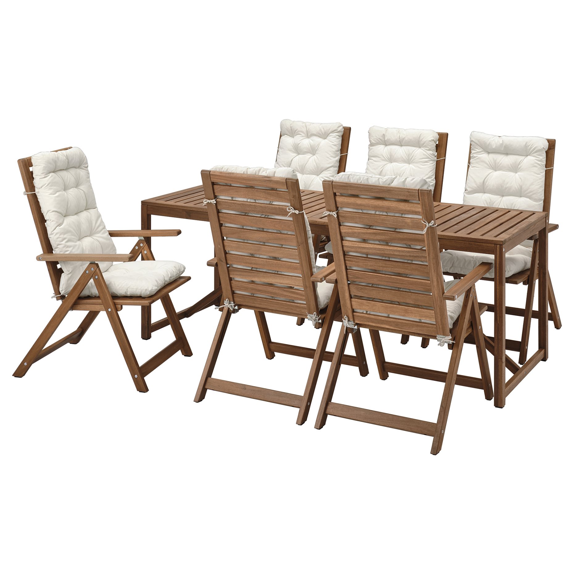 NÄMMARÖ, table with 6 reclining chairs/outdoor, 200x75 cm, 695.753.02