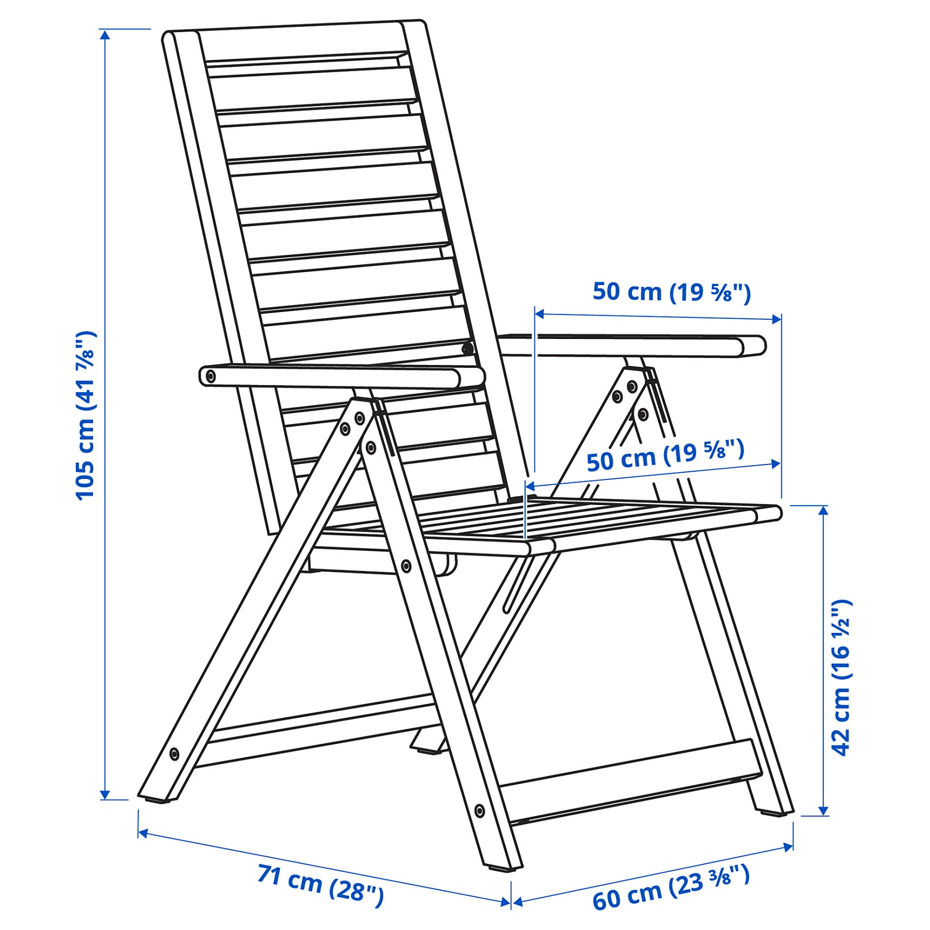 NÄMMARÖ, table with 6 reclining chairs/outdoor, 200x75 cm, 695.753.02