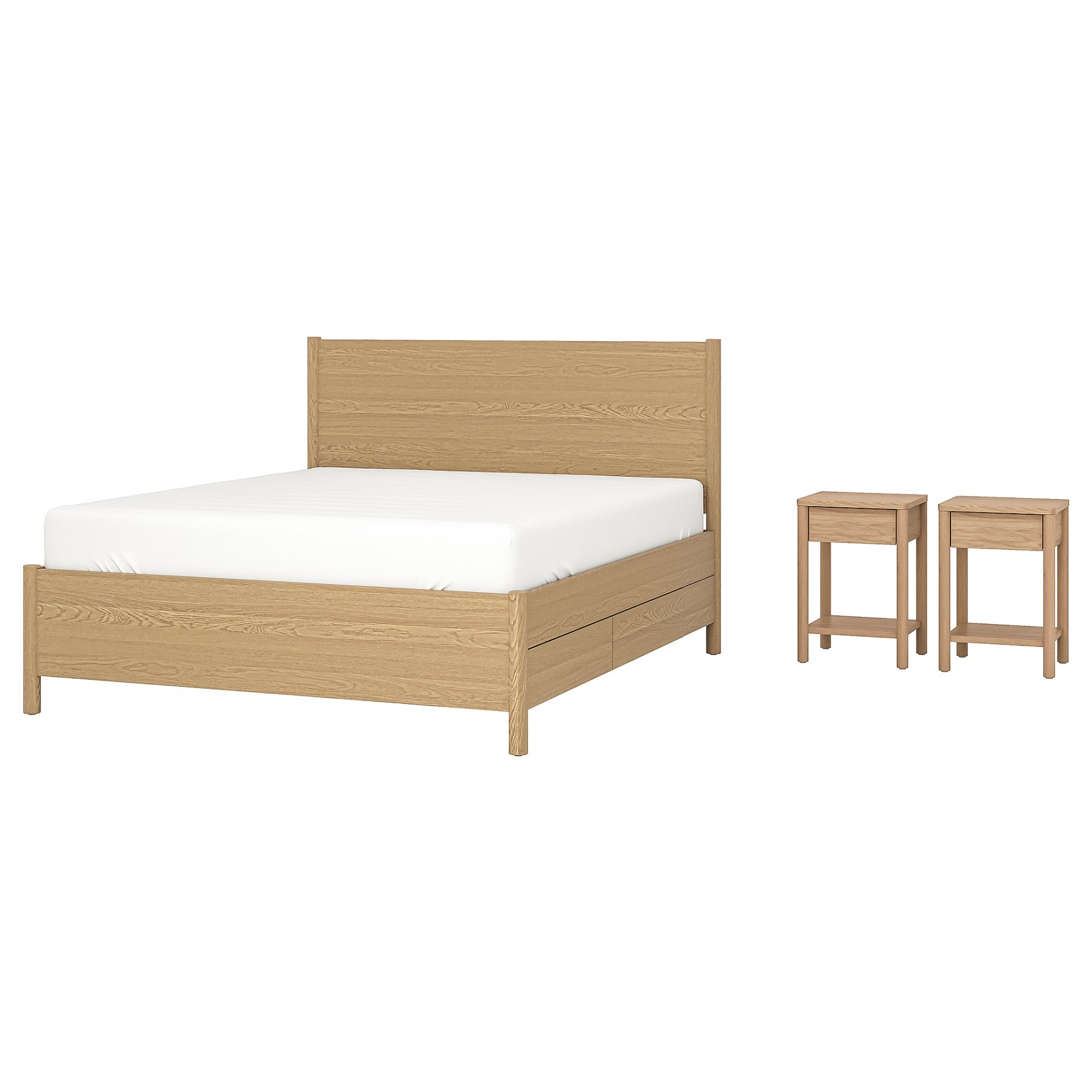 TONSTAD, bedroom furniture including bed storage set of 3, 160x200 cm, 695.775.46