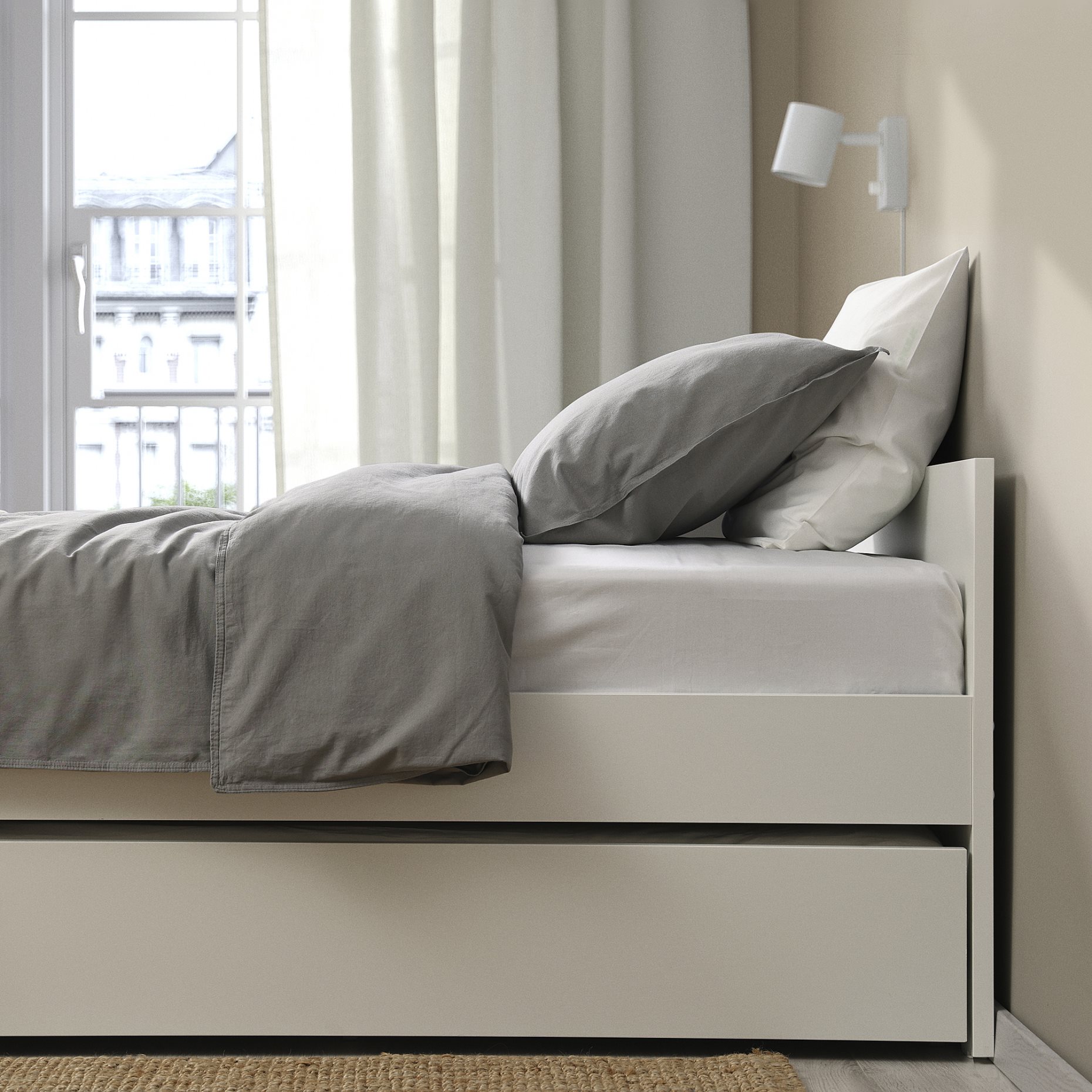 VIHALS, σκελετός κρεβατιού με 1 συρταρωτό κρεβάτι, 90x200 cm, 695.820.34