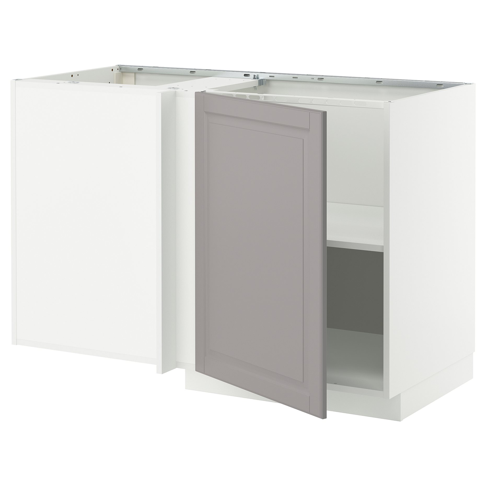 METOD, corner base cabinet with shelf, 128x68 cm, 695.850.18