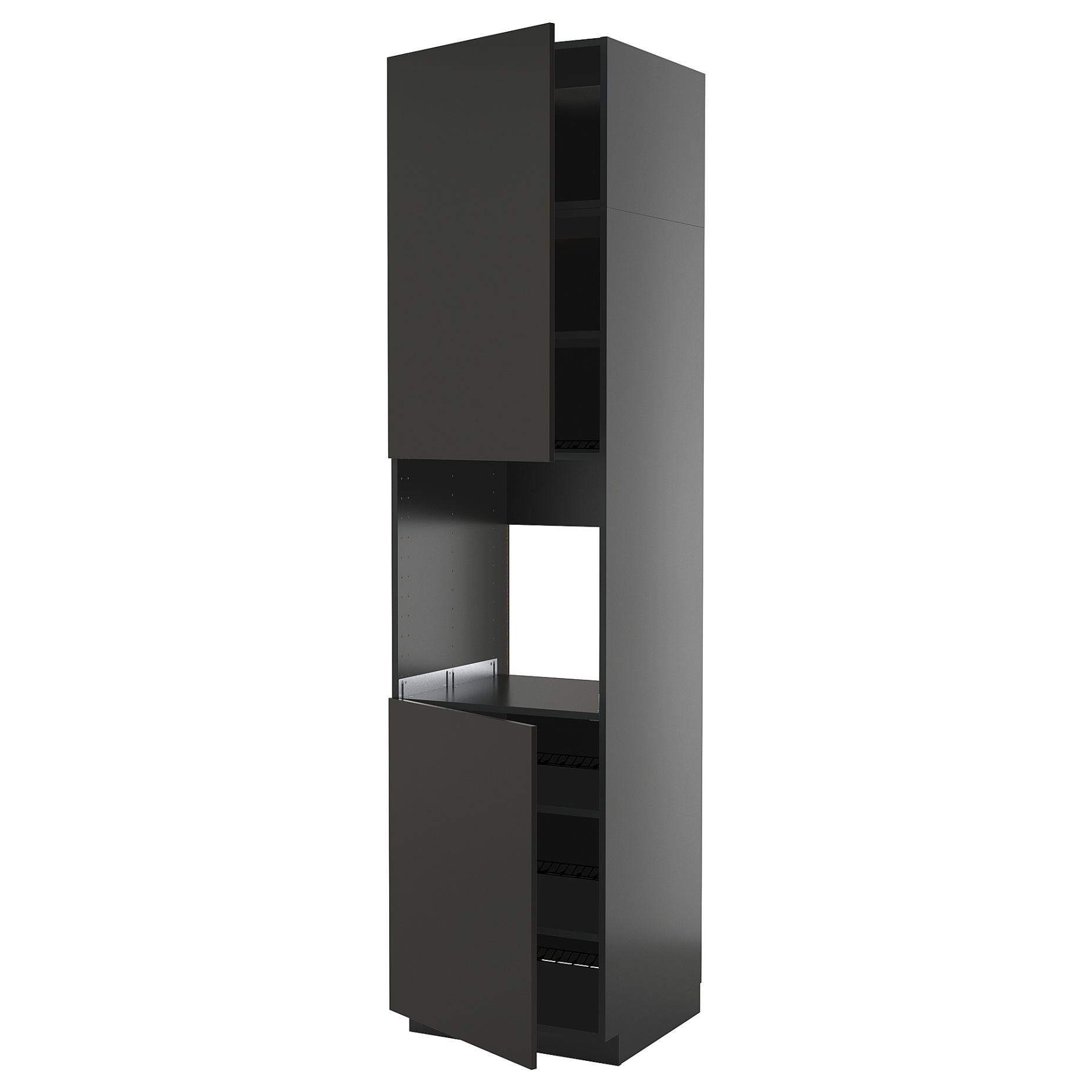 METOD, ψηλό ντουλάπι για φούρνο με 2 πόρτες/ράφια, 60x60x240 cm, 695.869.75