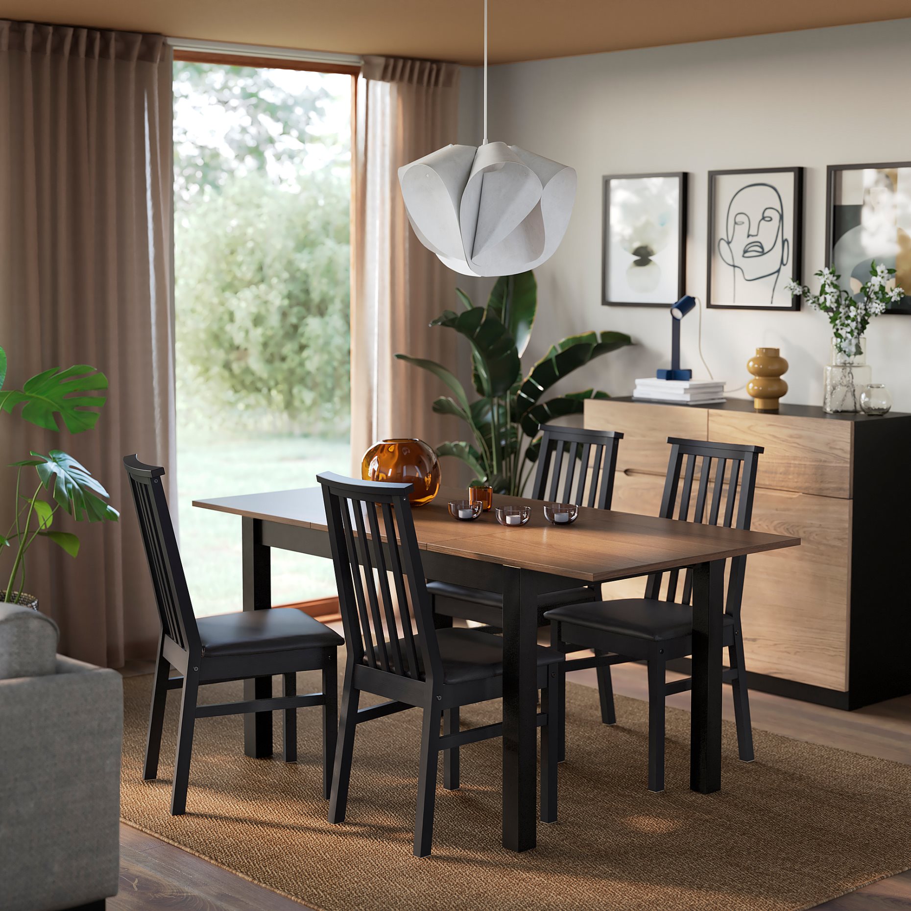 ÅLHULT / ÅLHULT, table and 4 chairs, 120/170x80 cm, 696.100.89