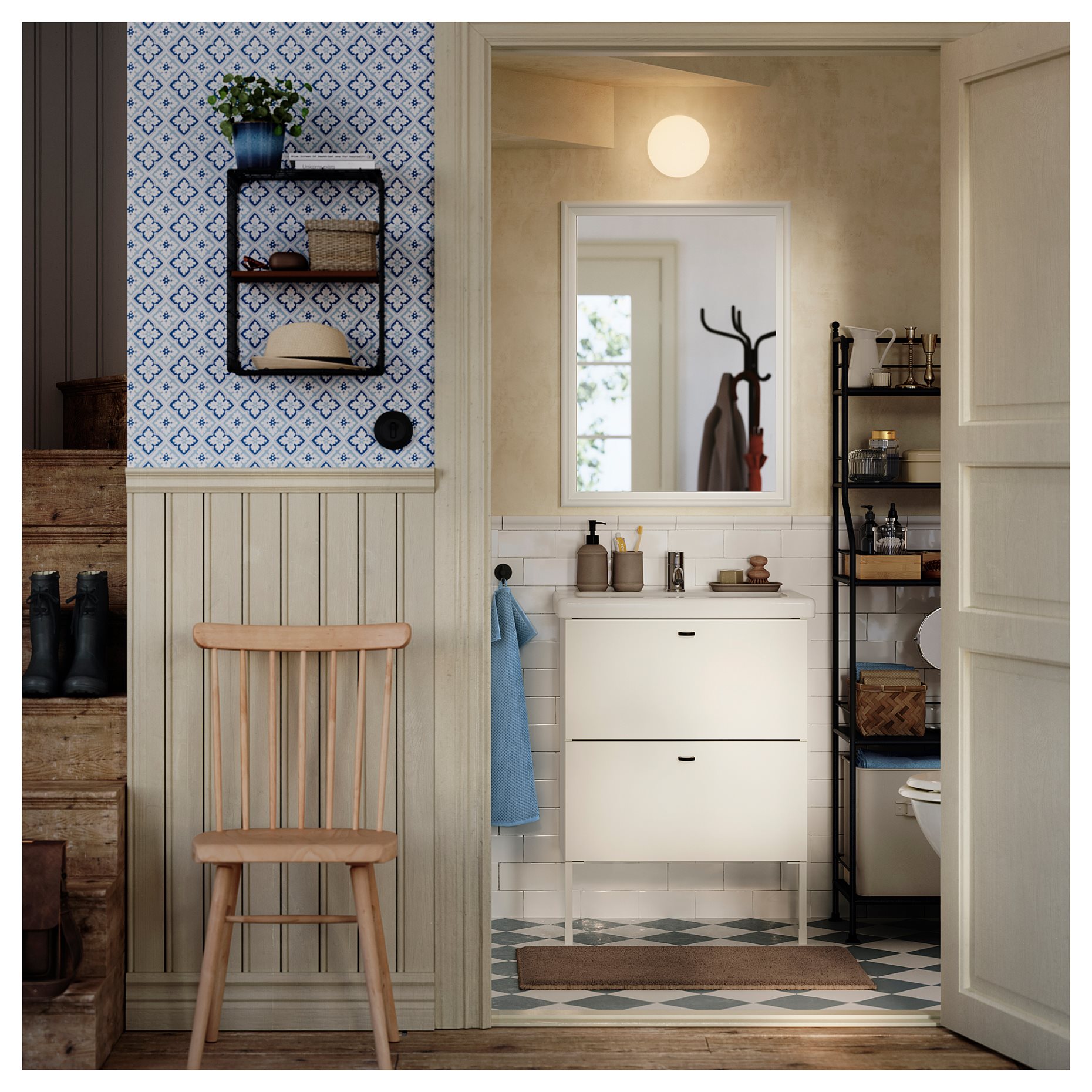 HÖGVED / HAUGA, τραπέζι και 4 καρέκλες, 118x74 cm, 696.124.65