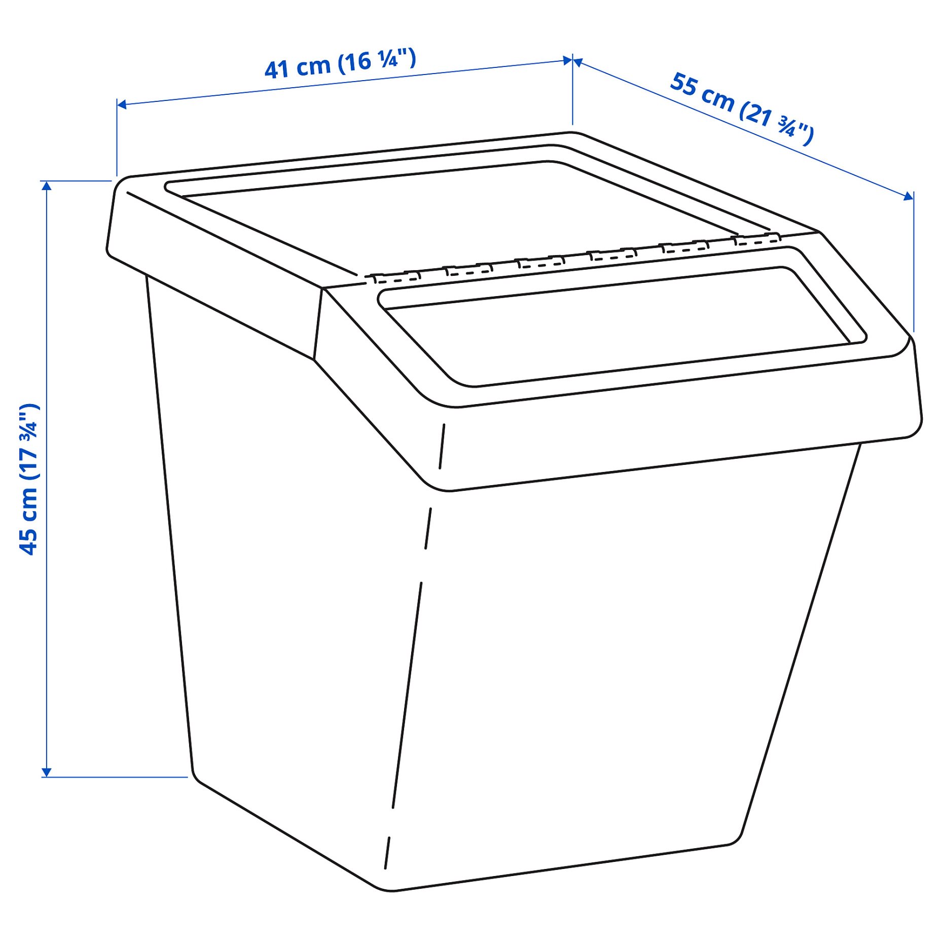 SORTERA, waste sorting bin with lid, 60 l, 702.558.99