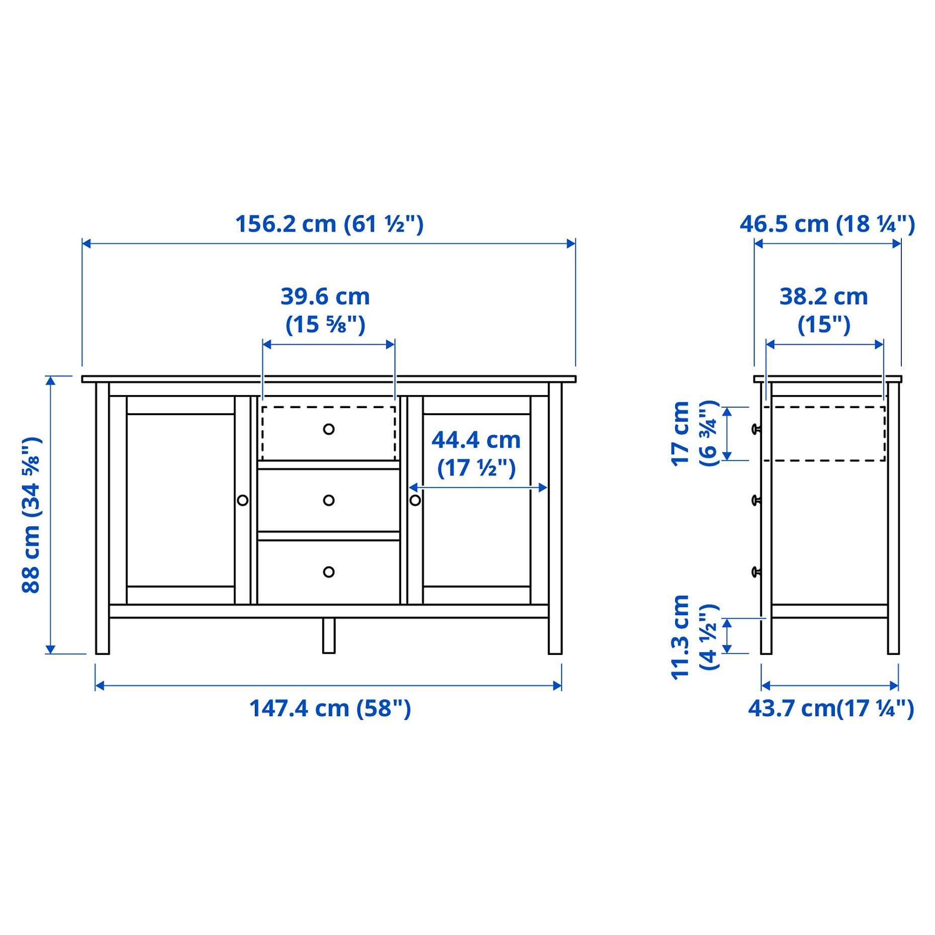 HEMNES, sideboard, 157x88 cm, 704.762.59