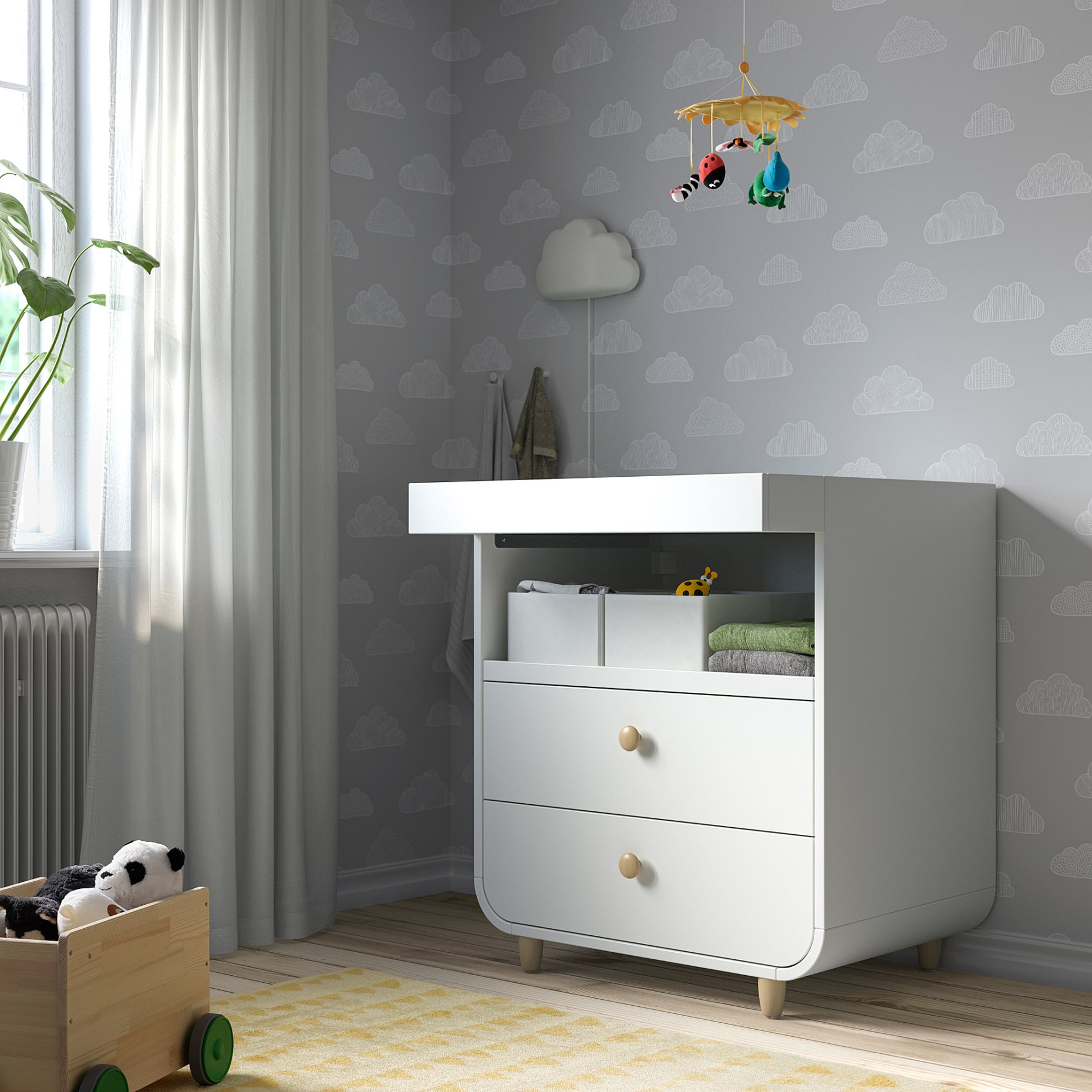 MYLLRA, changing table with drawers, 704.835.80