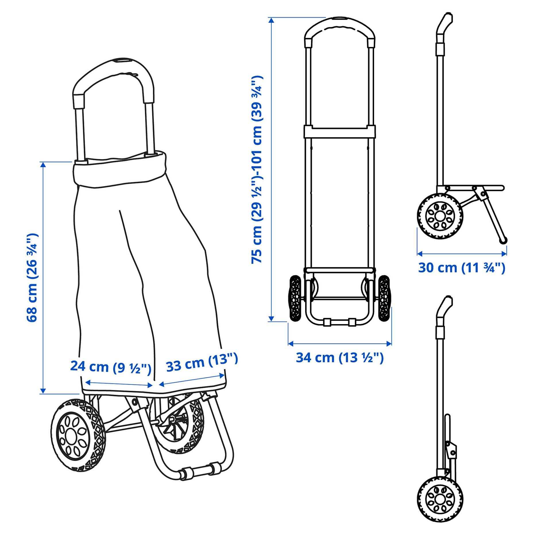 RADARBULLE, τσάντα αγορών με ροδάκια, 38 l, 704.852.25