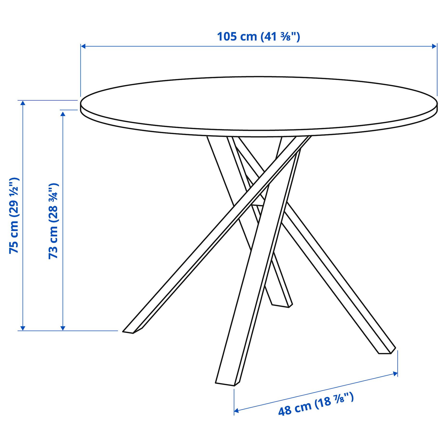MARIEDAMM, table, 105 cm, 704.926.45