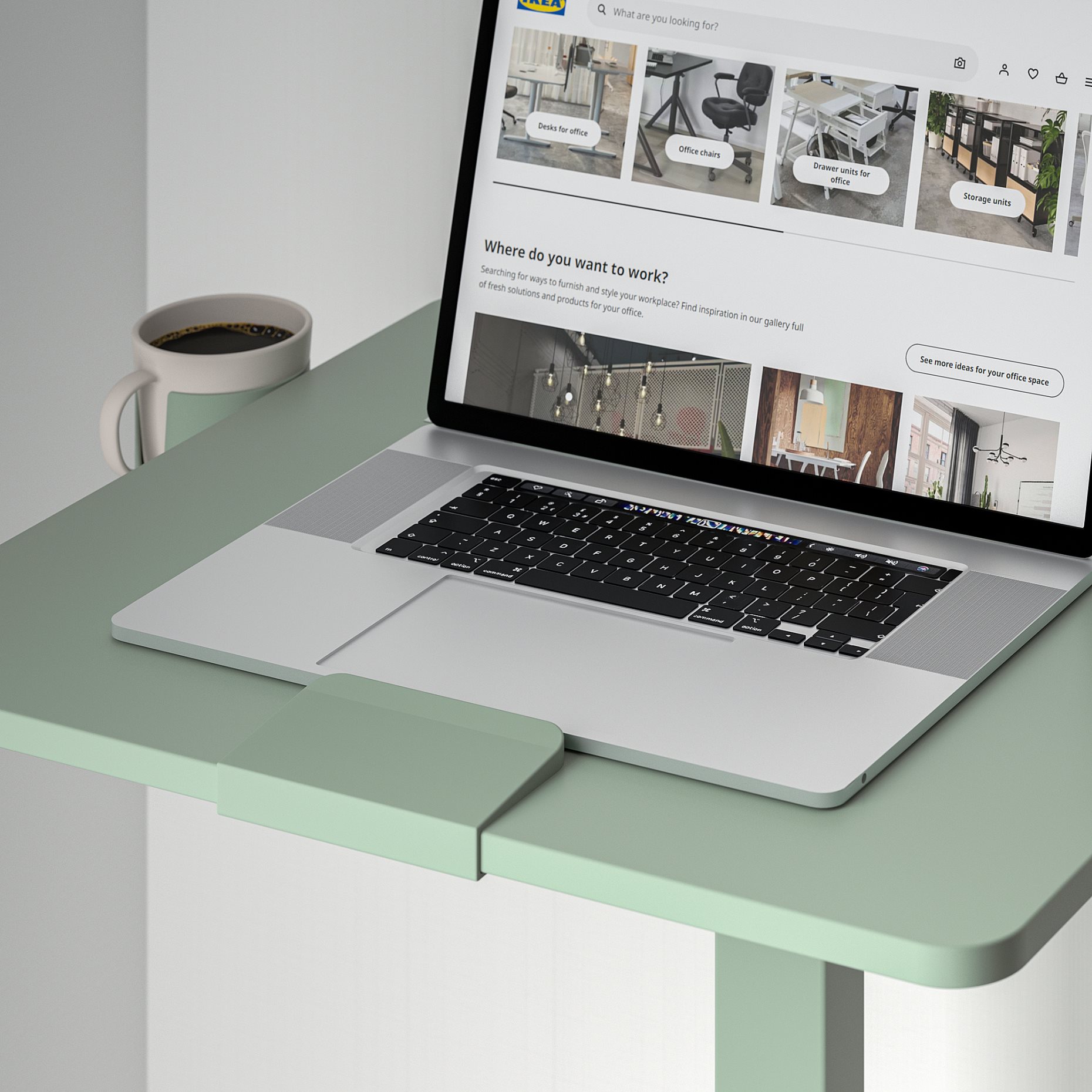 MITTZON, laptop table with castors, 66x50 cm, 704.981.95