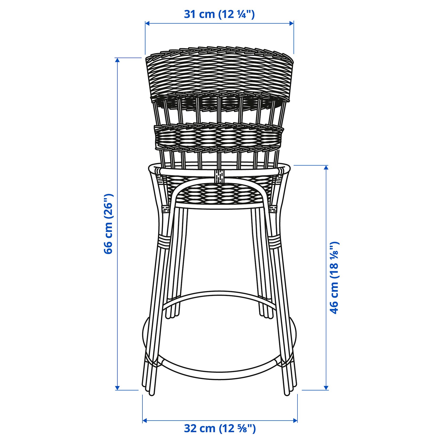 TOLKNING, plant stand/handmade, 66 cm, 705.126.86