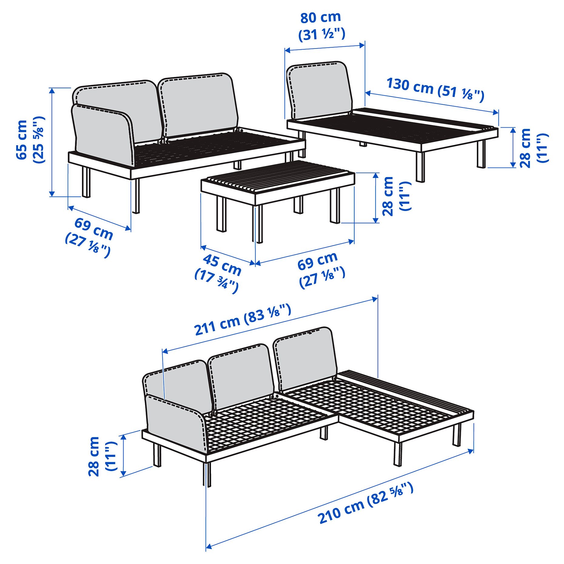 REVSKAR, 3-seat conversation set, 705.437.39