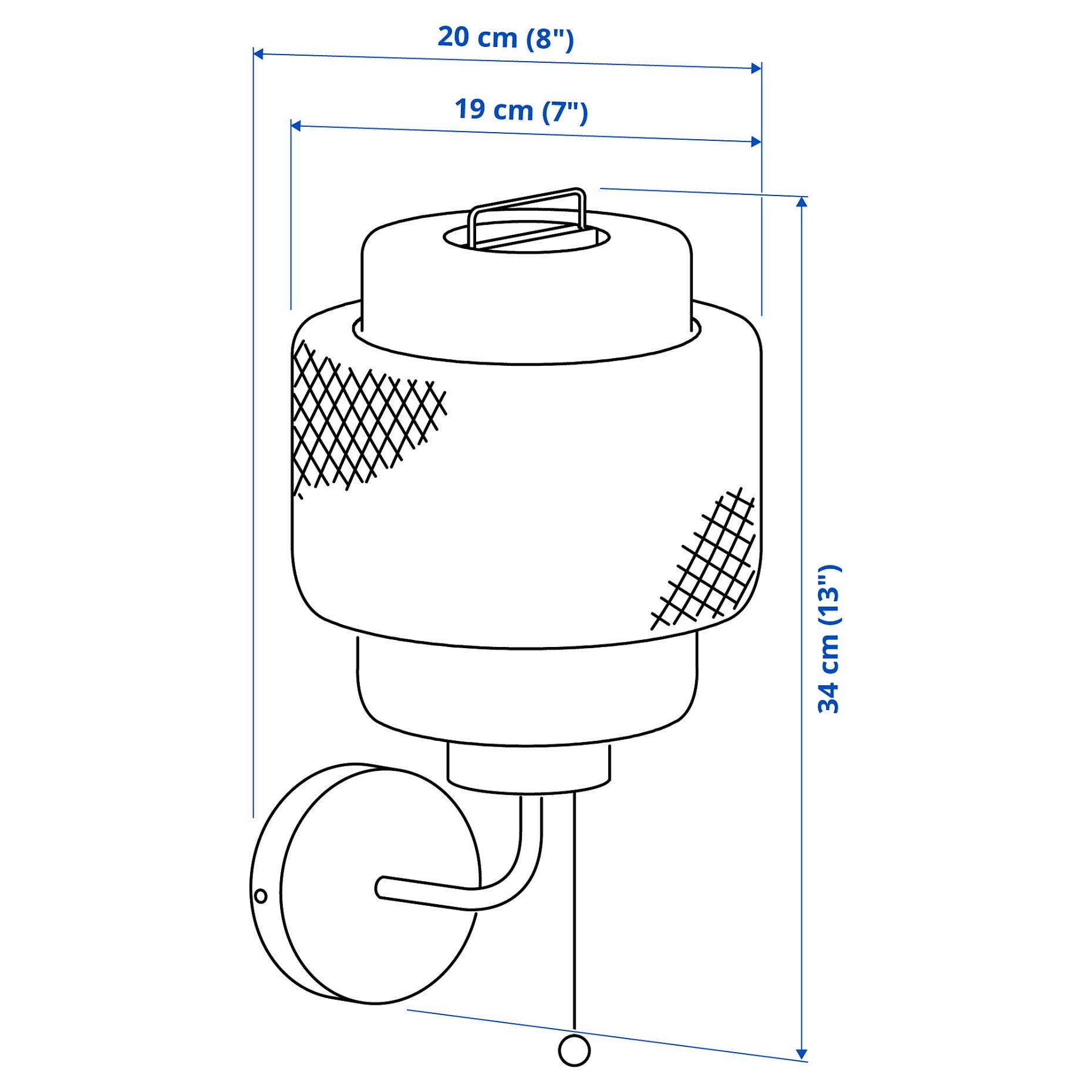SINNERLIG, φωτιστικό τοίχου/χειροποίητο, 705.512.15