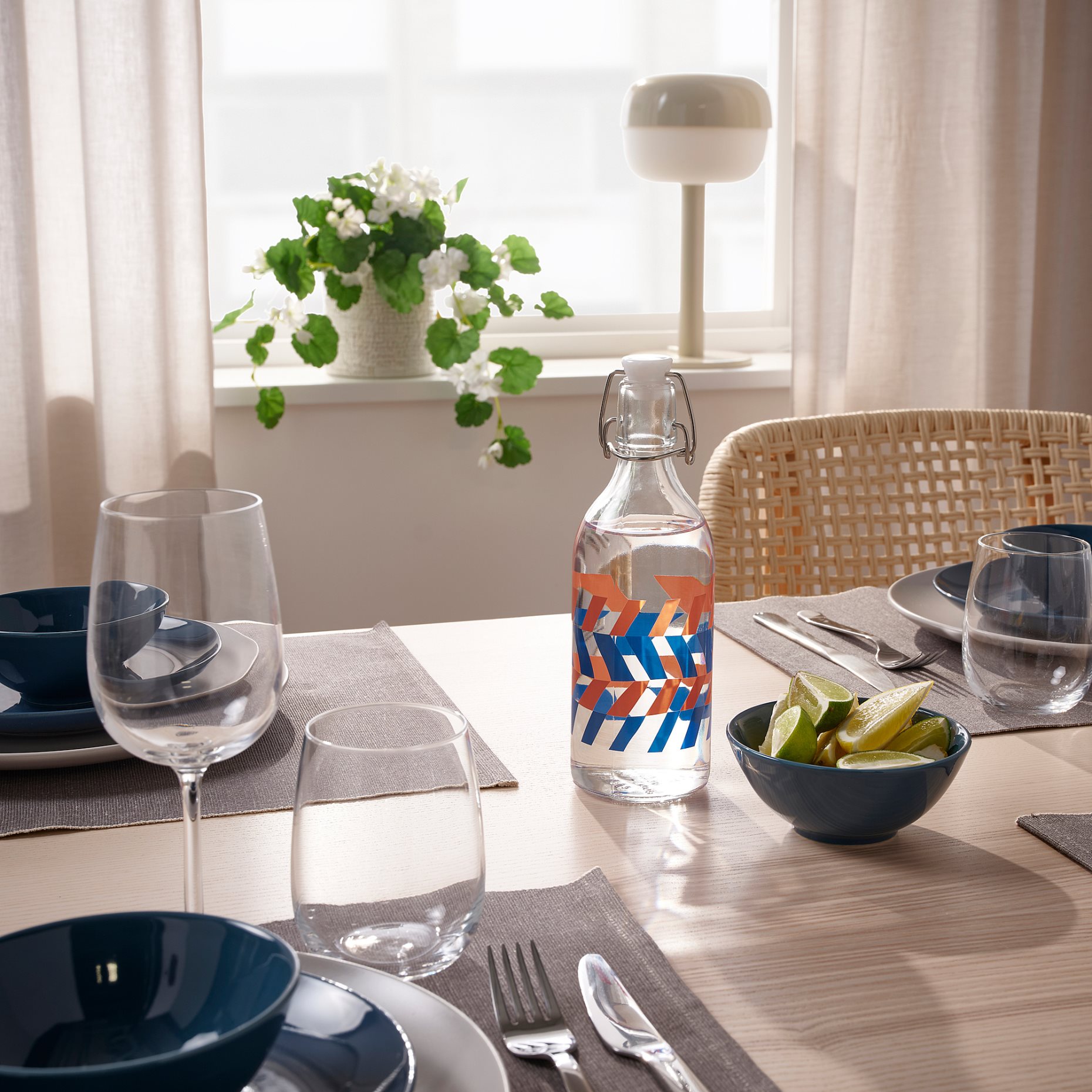 KORKEN, bottle with stopper/glass, 0.5 l, 705.536.34