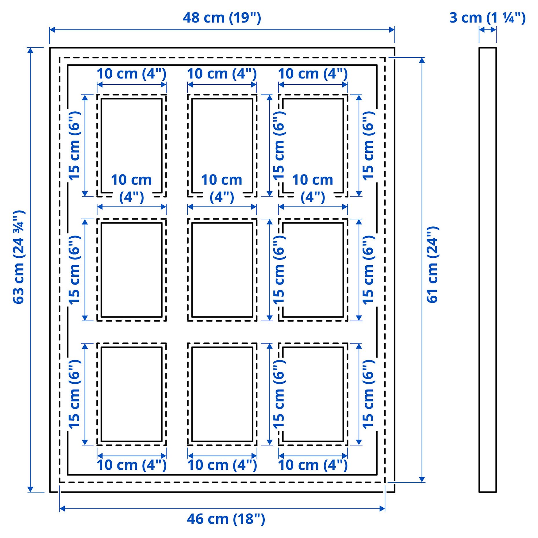 RODALM, κορνίζα για 9 φωτογραφίες, 46x61 cm, 705.537.09