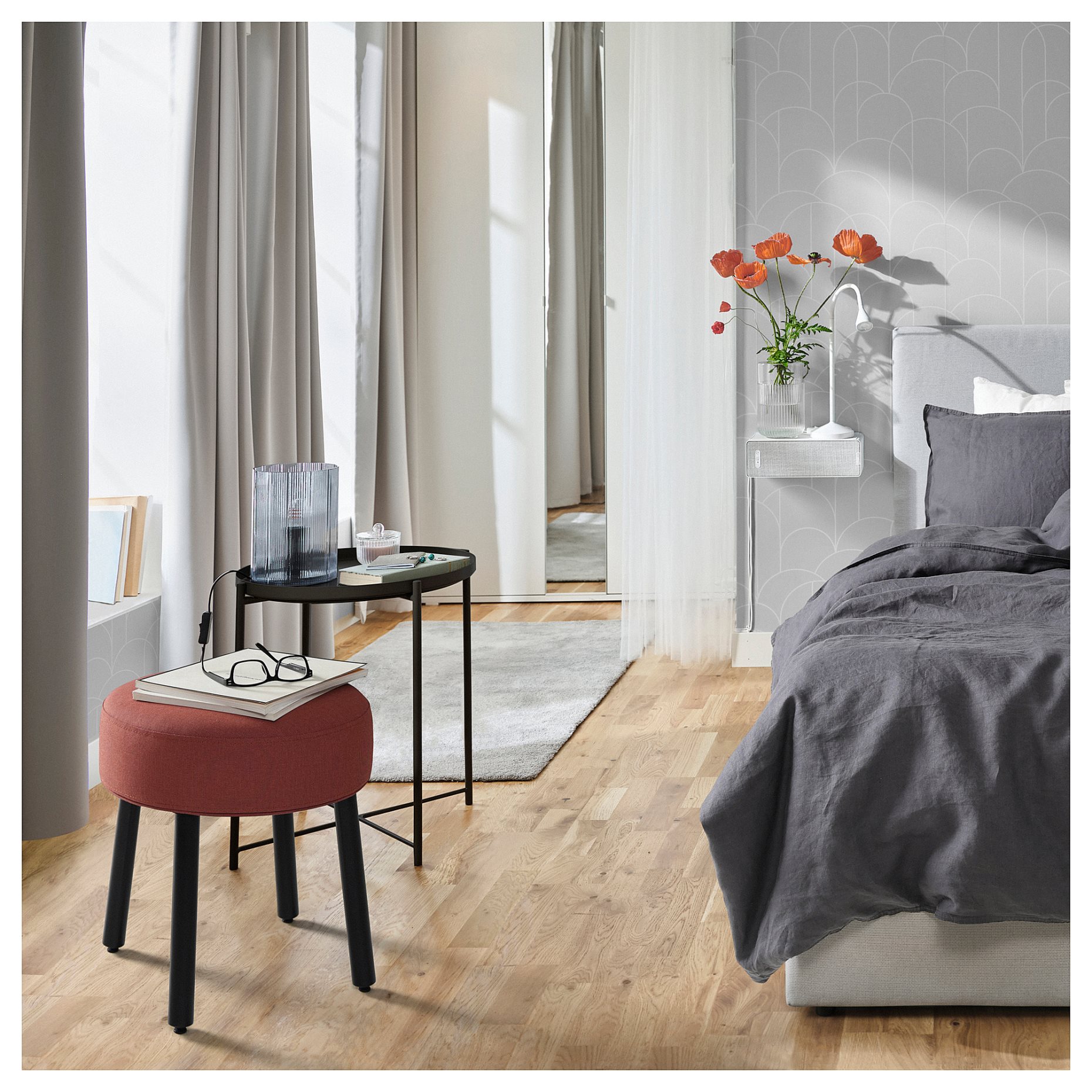 MÖRTFORS, σκαμπό, 47x47 cm, 705.702.47