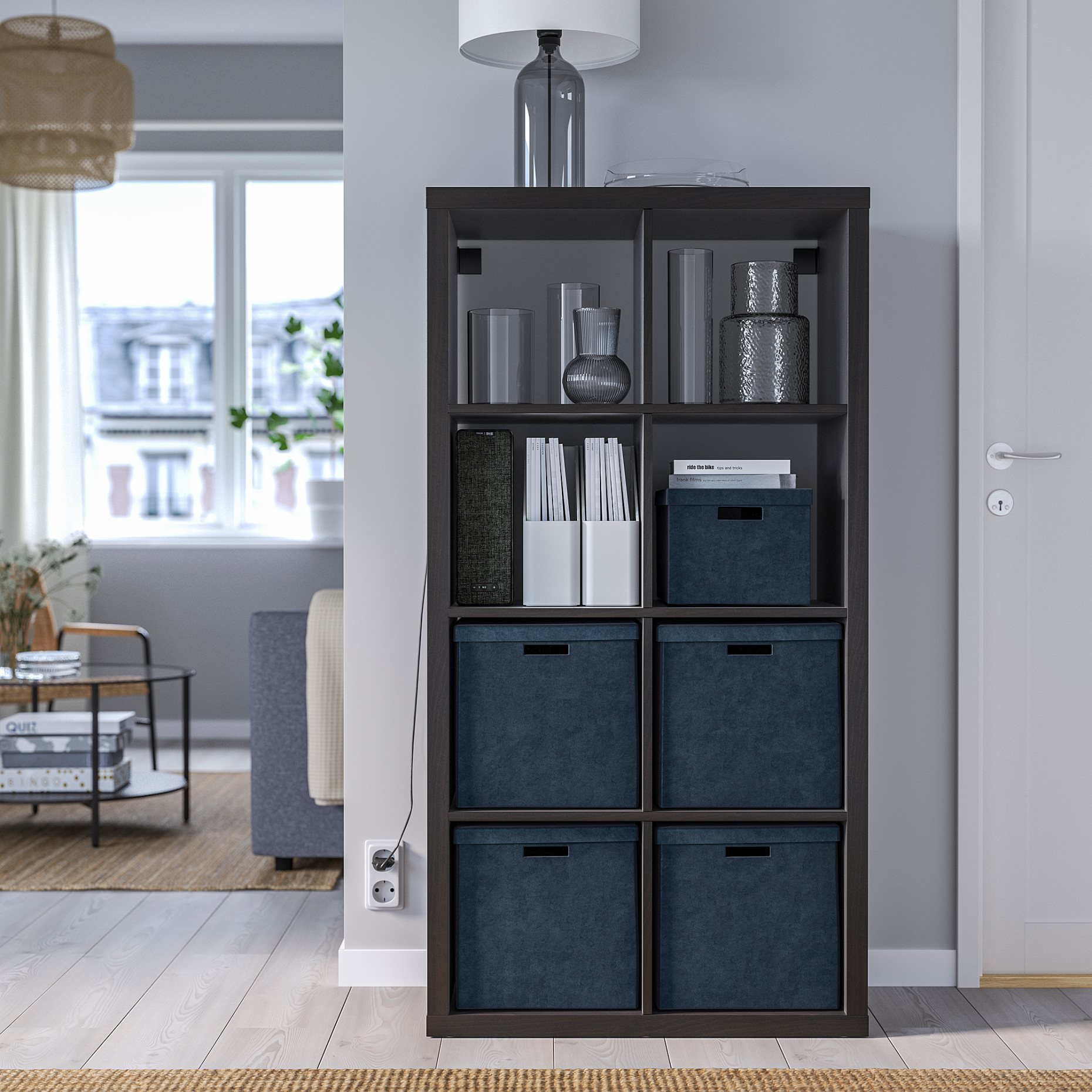 GJÄTTA, κουτί αποθήκευσης με καπάκι/βελούδο, 32x35x32 cm, 705.704.31