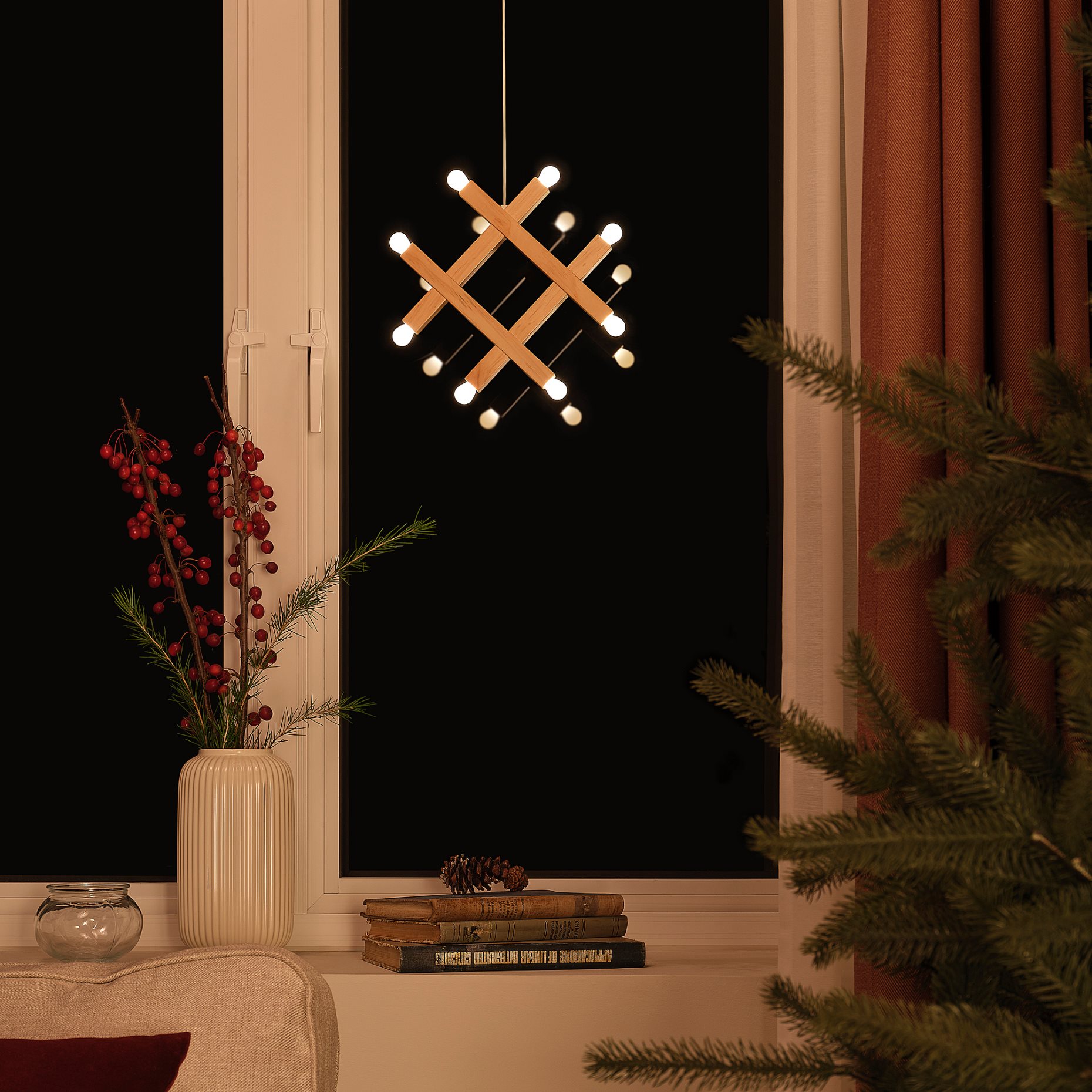 STRÅLA, κρεμαστό φωτιστικό με ενσωματωμένο φωτισμό LED/λειτουργία με μπαταρία, 25 cm, 705.824.72