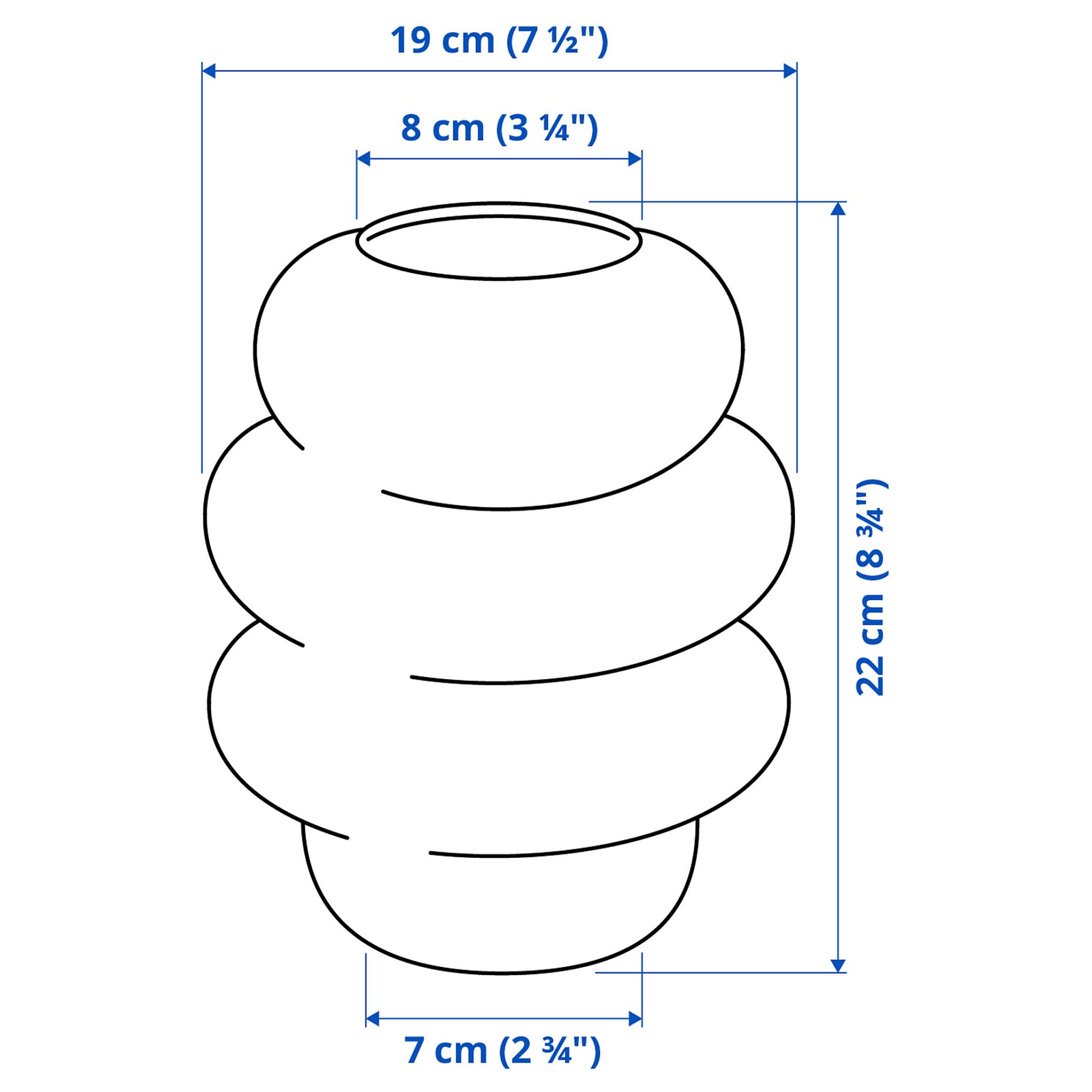 KÄLLARHALS, vase, 22 cm, 705.837.11