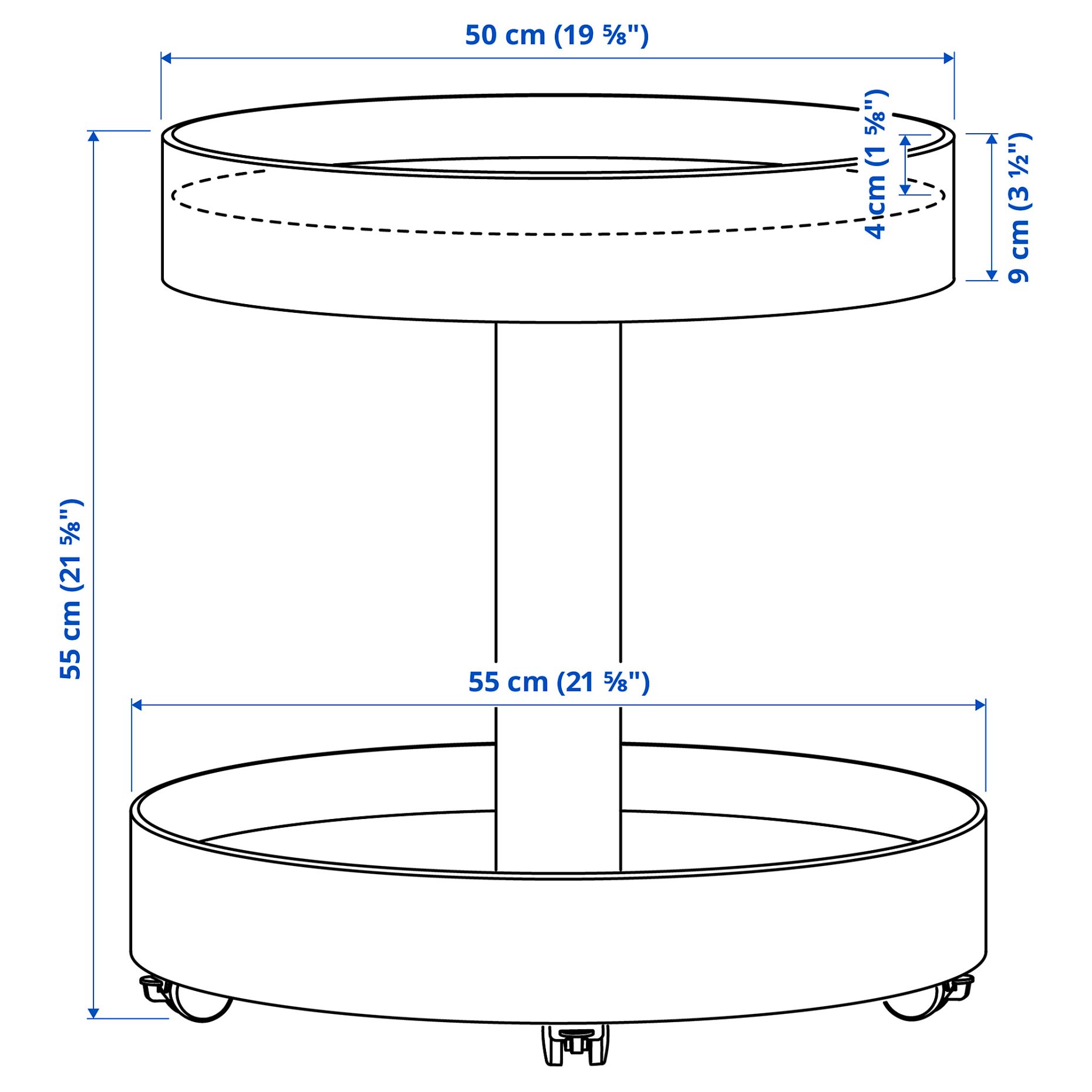 STOCKHOLM 2025, βοηθητικό τραπέζι με ροδάκια, 705.865.59