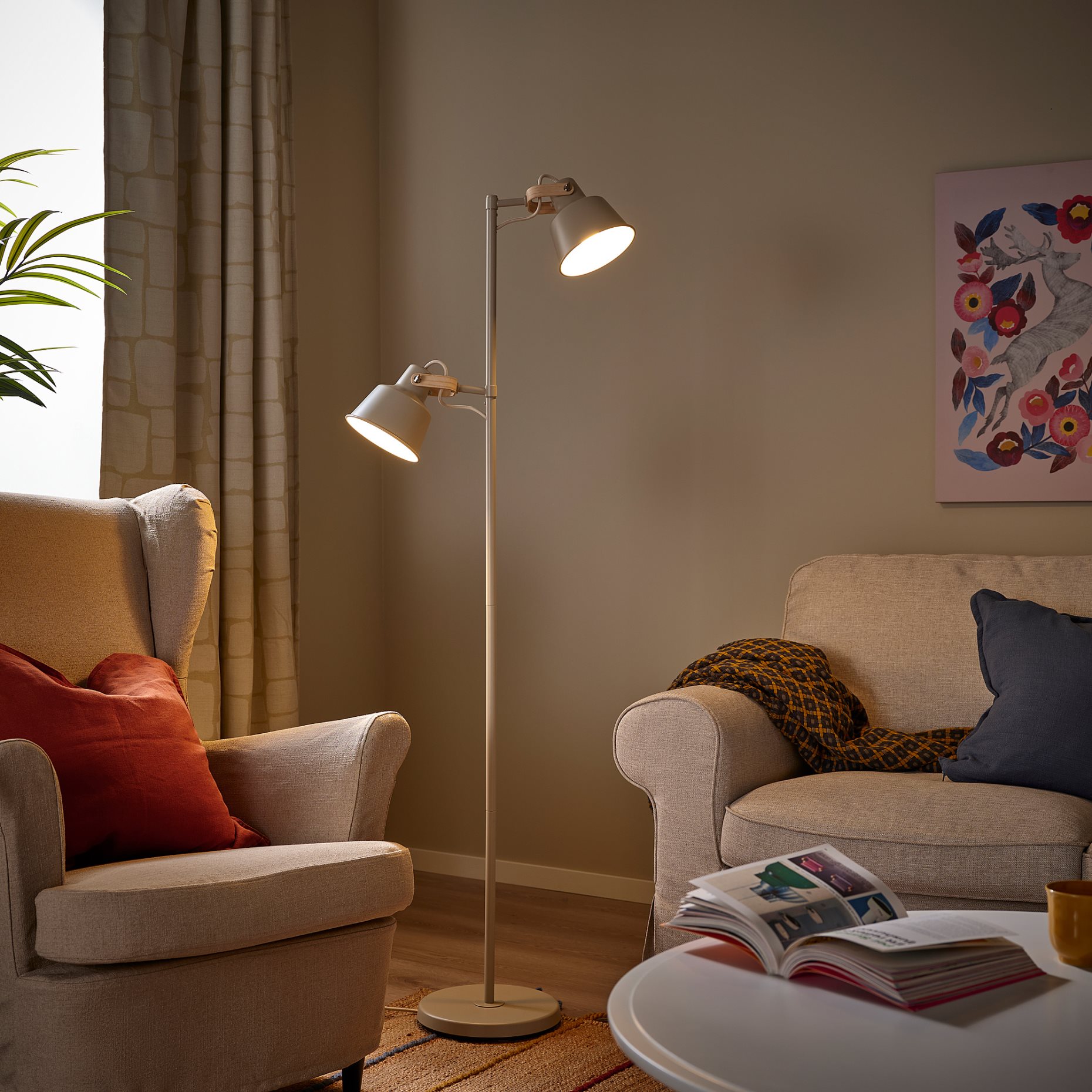 SJÖMAKT, φωτιστικό δαπέδου με 2 σποτ, 705.956.67