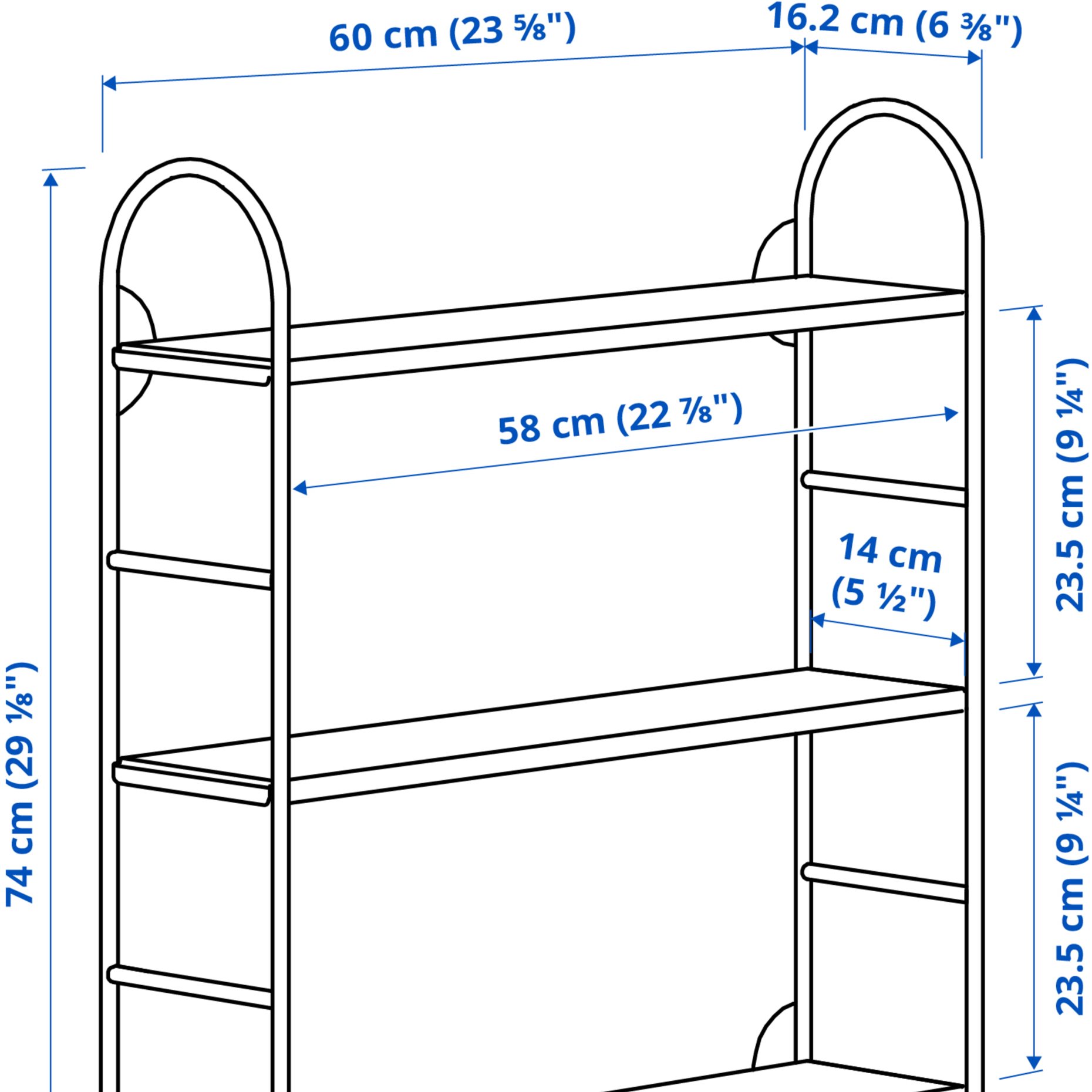 FÄRGSÄTTARE, wall shelf, 60x16x74 cm, 705.957.85