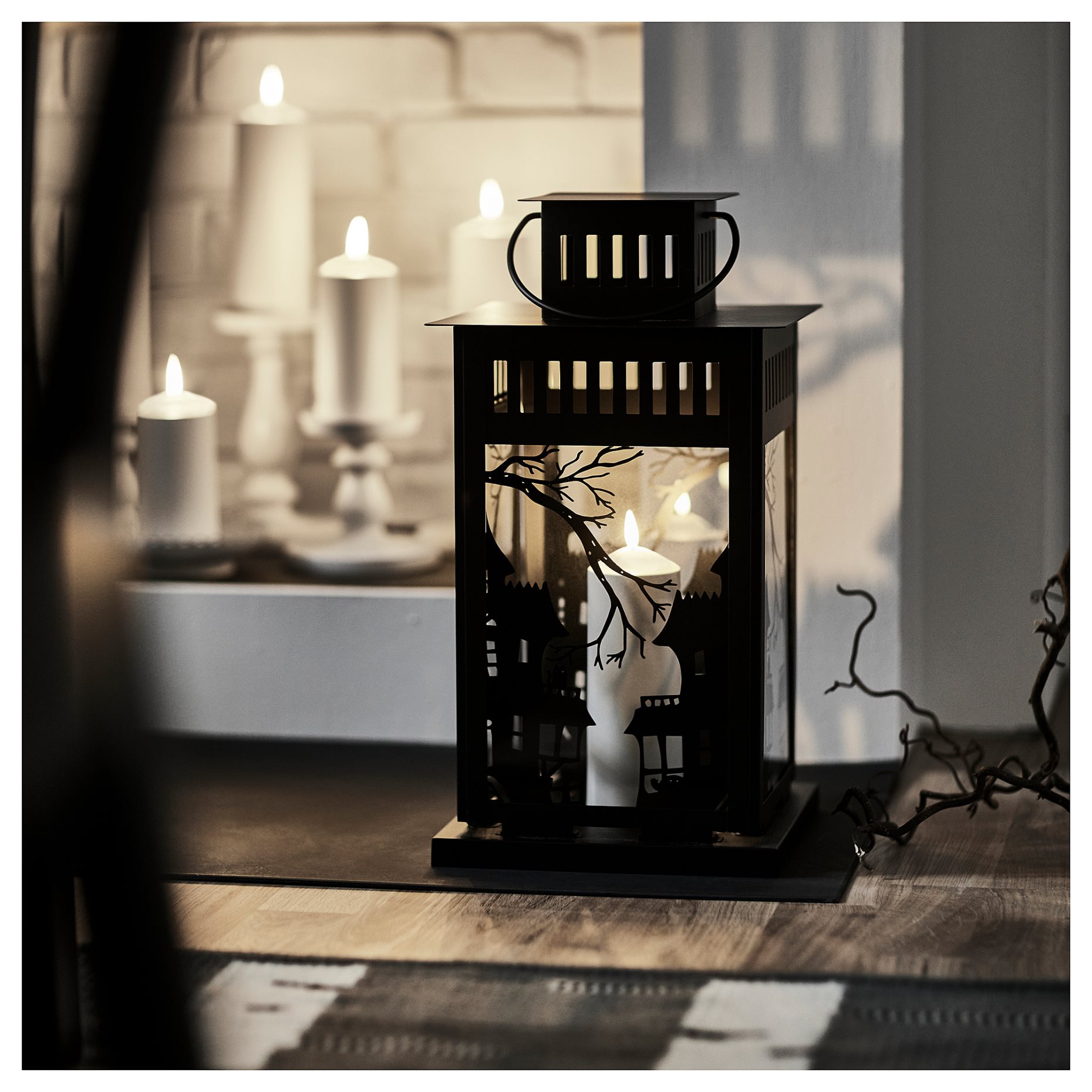 KUSTFYR, φανάρι για κερί στήλη, εσωτερικού/εξωτερικού, 44 cm, 705.997.12