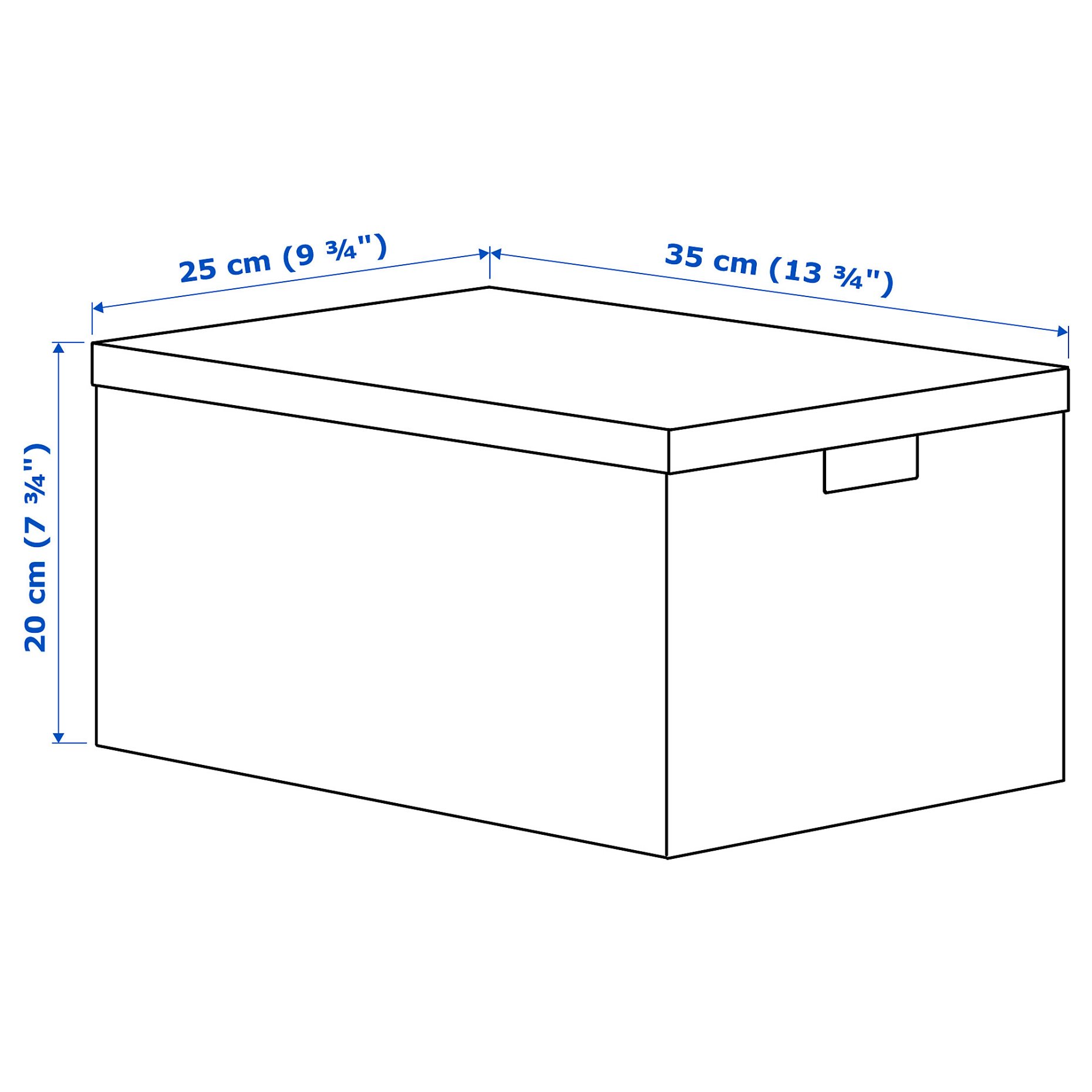 TJENA, storage box with lid, 25x35x20 cm, 706.010.55