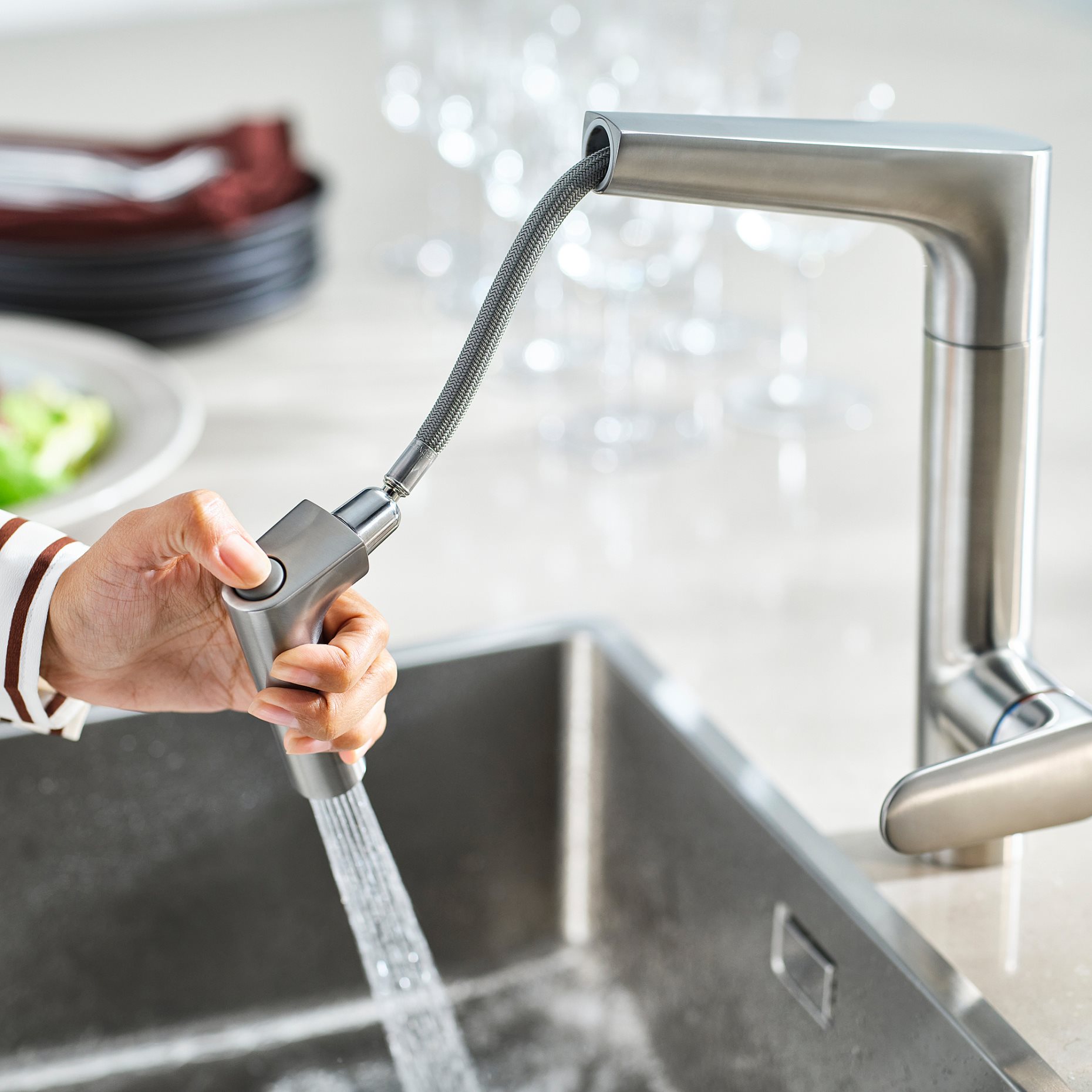 MAJSJÖN, kitchen mixer tap pull out with spray, 706.019.13