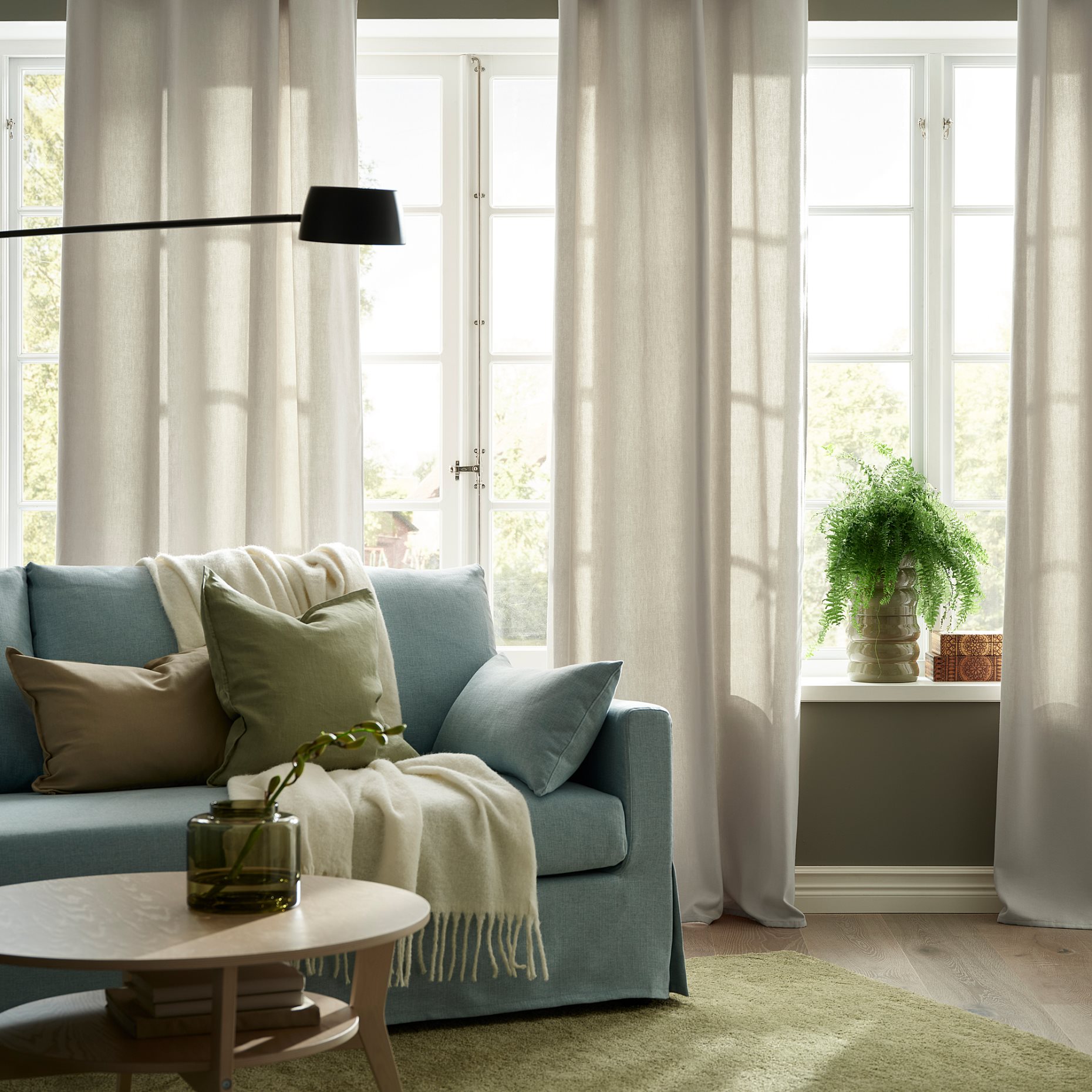 GINSTMOTT, curtains with eyelets/1 pair, 145x300 cm, 706.054.16