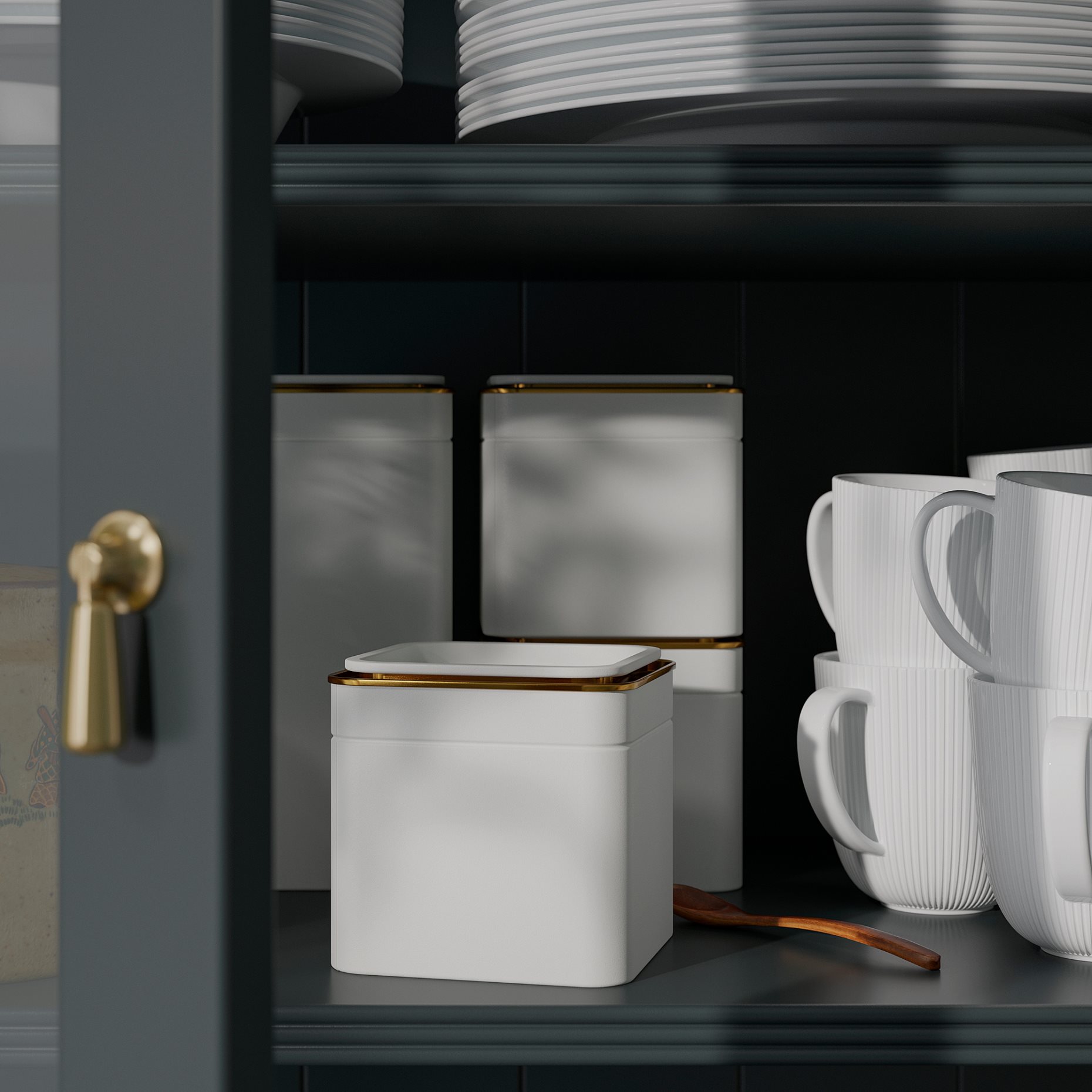 BLOMNING, δοχείο με καπάκι για καφέ/τσάι, 10x10x20 cm, 706.090.23