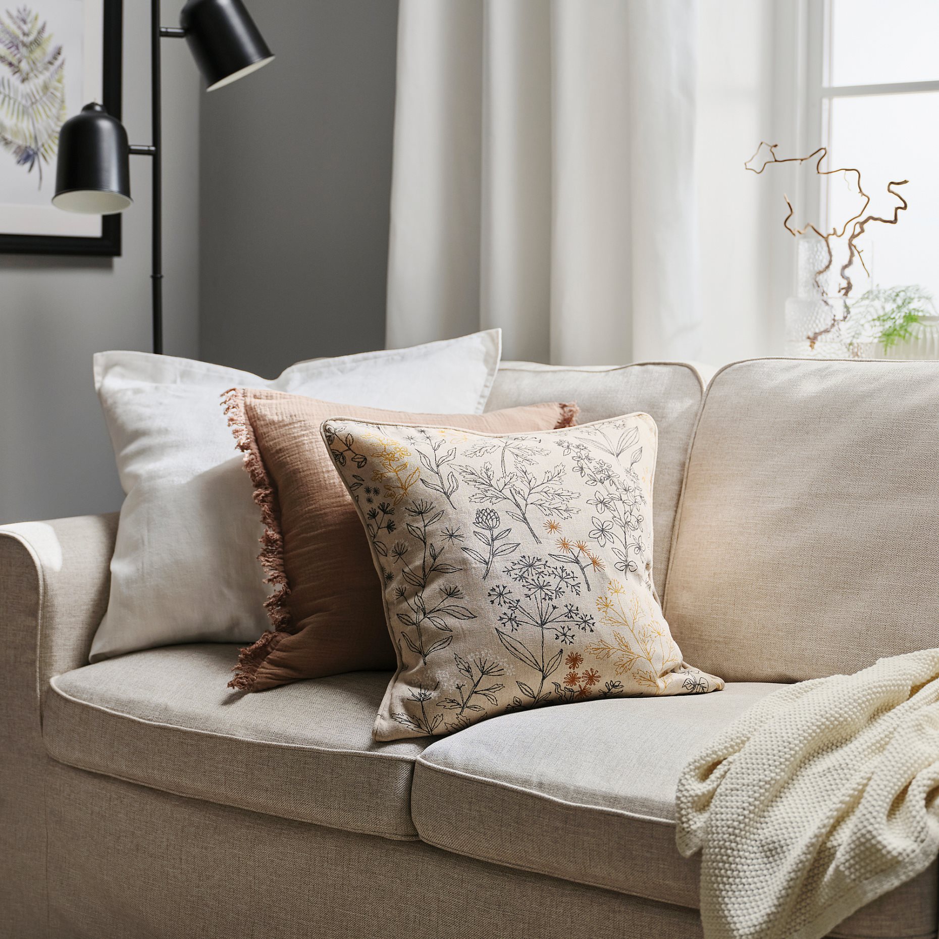 HALLONBUSKE, cushion cover, 48x48 cm, 706.252.83