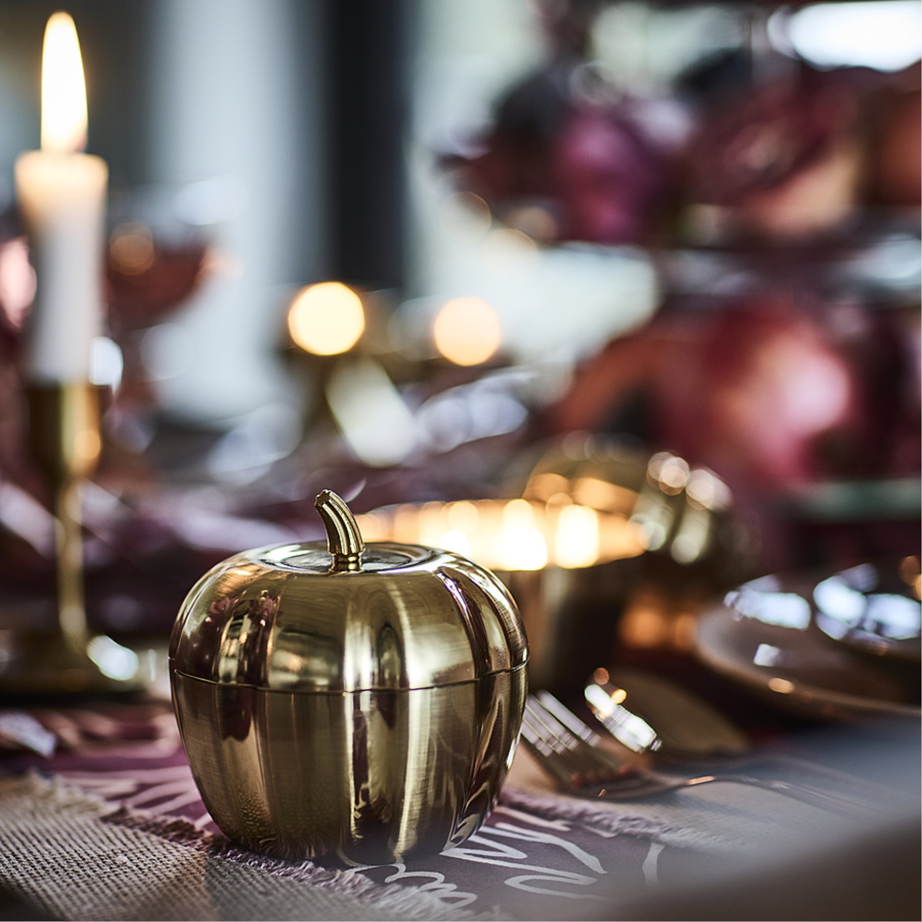 HOSTAGILLE, scented candle pumpkin-shaped in metal tin/spiced pumpkin/2 wicks, 20 hr, 706.255.89
