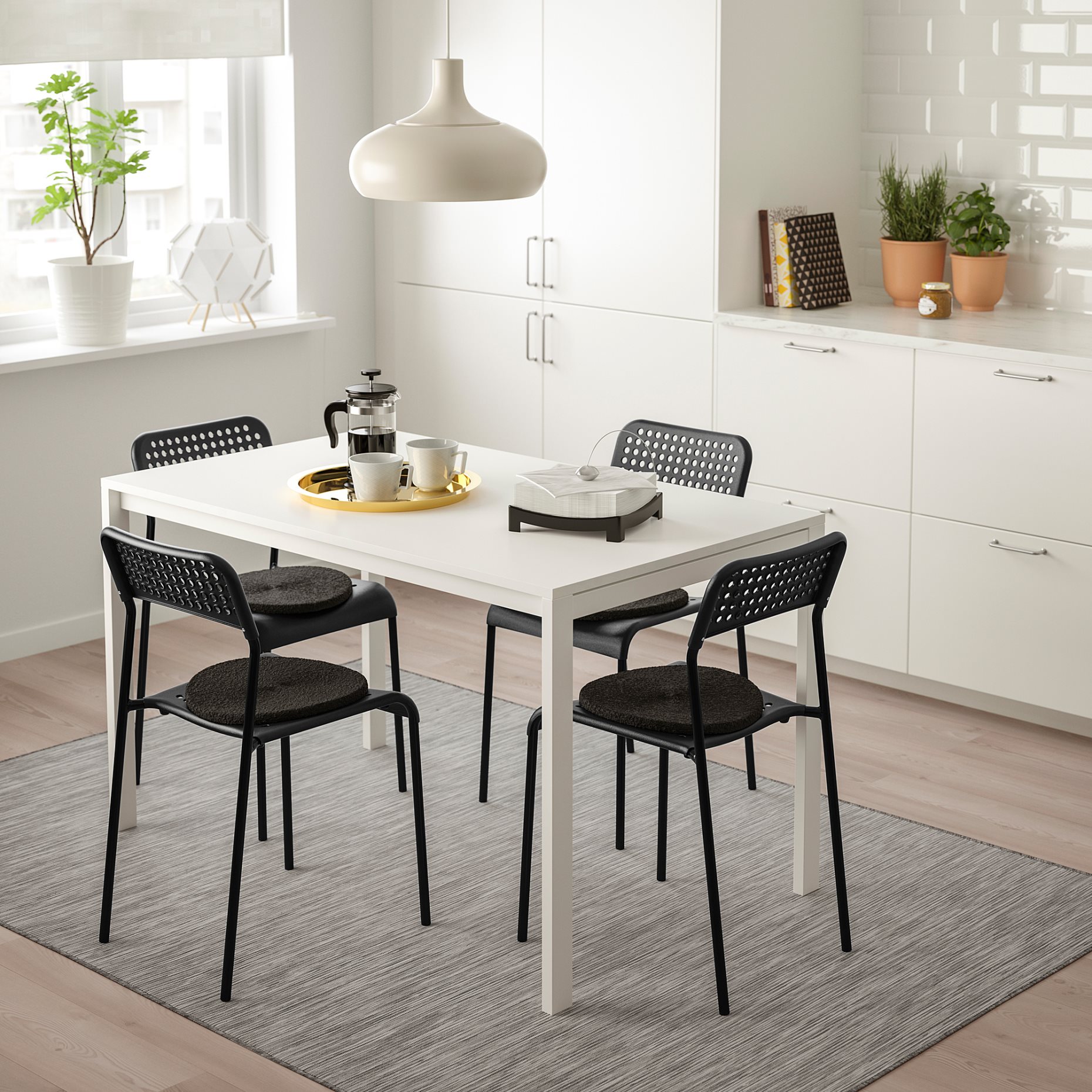 MELLTORP/ADDE, table and 4 chairs, 791.614.86