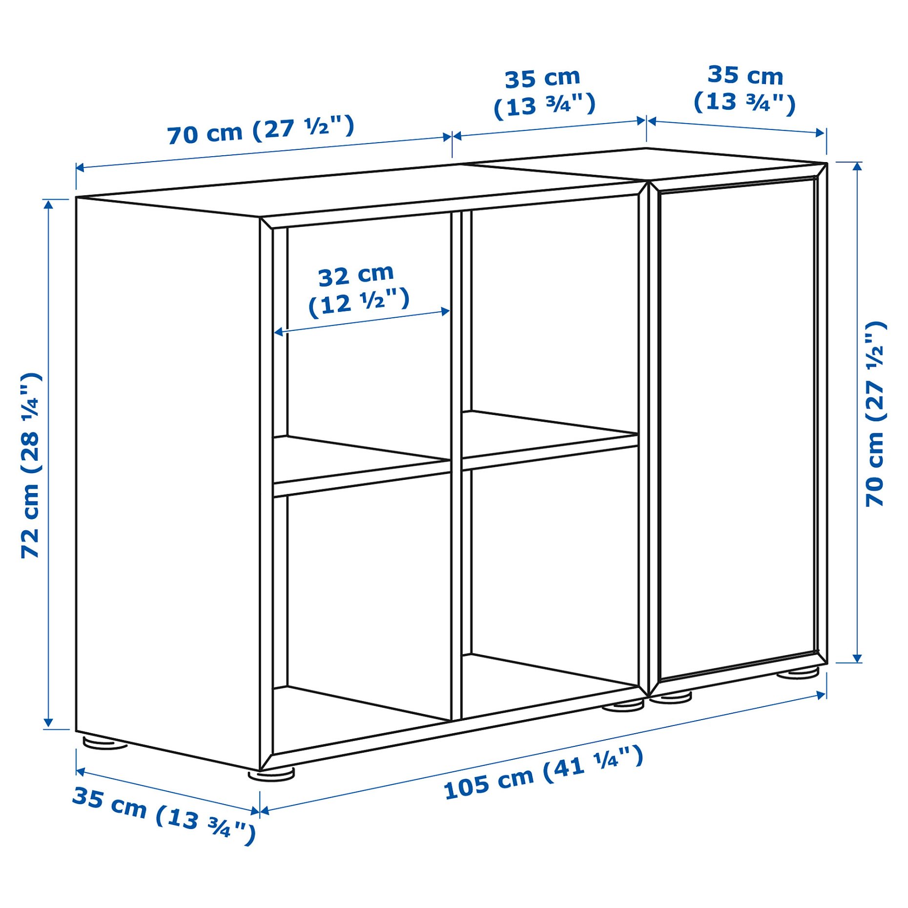 EKET, cabinet combination with feet, 791.908.70