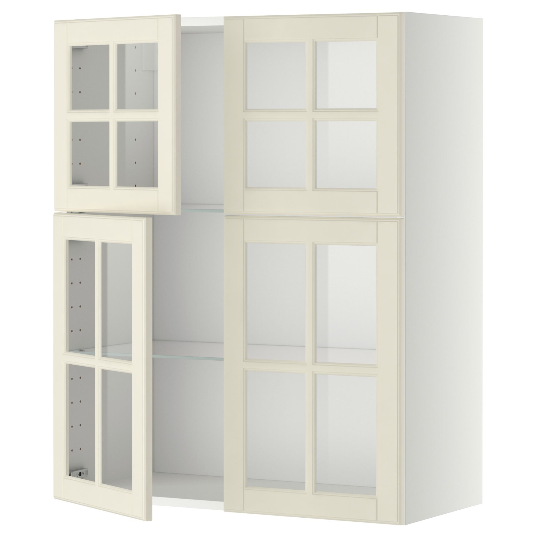 METOD, ντουλάπι τοίχου με ράφια/4 γυάλινες πόρτες, 80x100 cm, 793.949.85