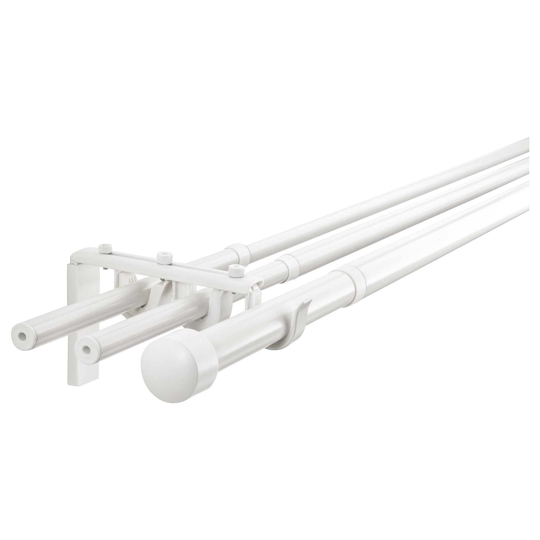 RACKA/HUGAD, triple curtain rod combination, 120-210 cm, 793.995.96