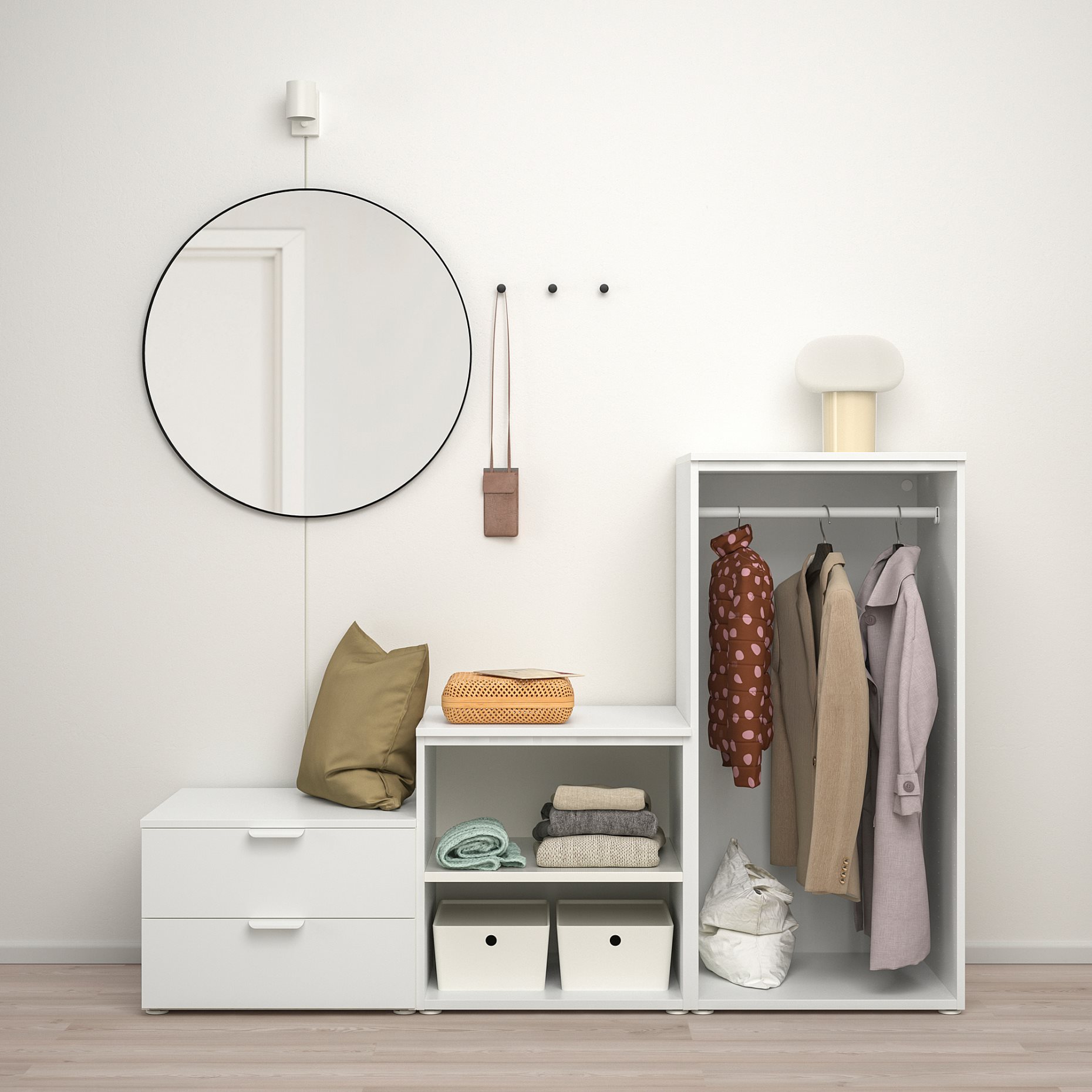 PLATSA, wardrobe with 2 doors and 2 drawers, 180X57X123, 794.369.14